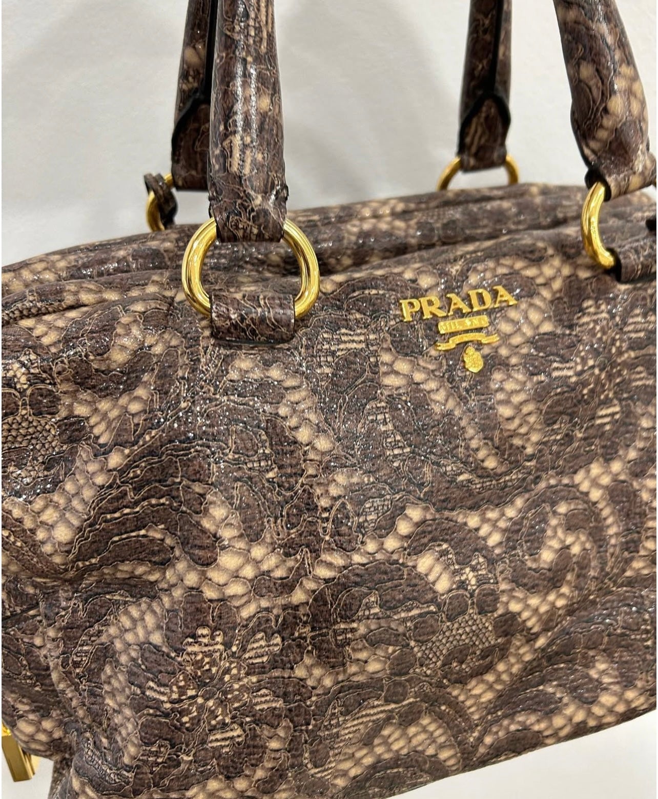 Prada hand bag lace print
