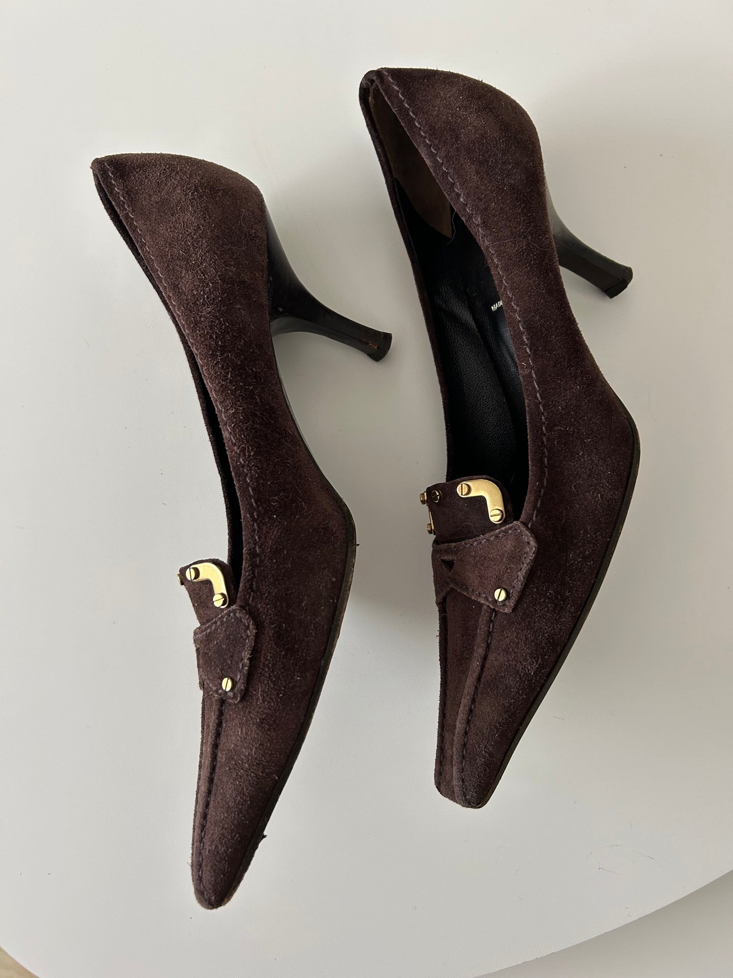 Prada Chocolate Suede Pumps Eu37.5