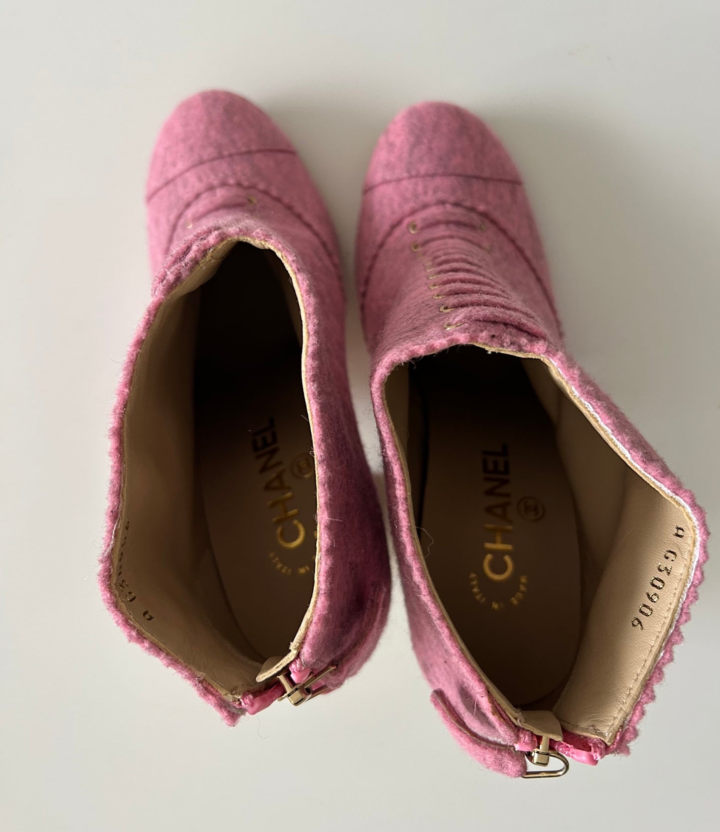 Chanel felt ankle boots from 2015