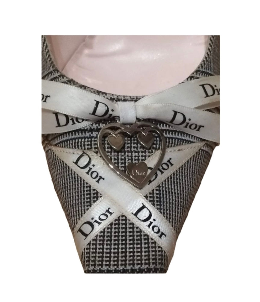 Vintage Dior Canvas Heart Pump