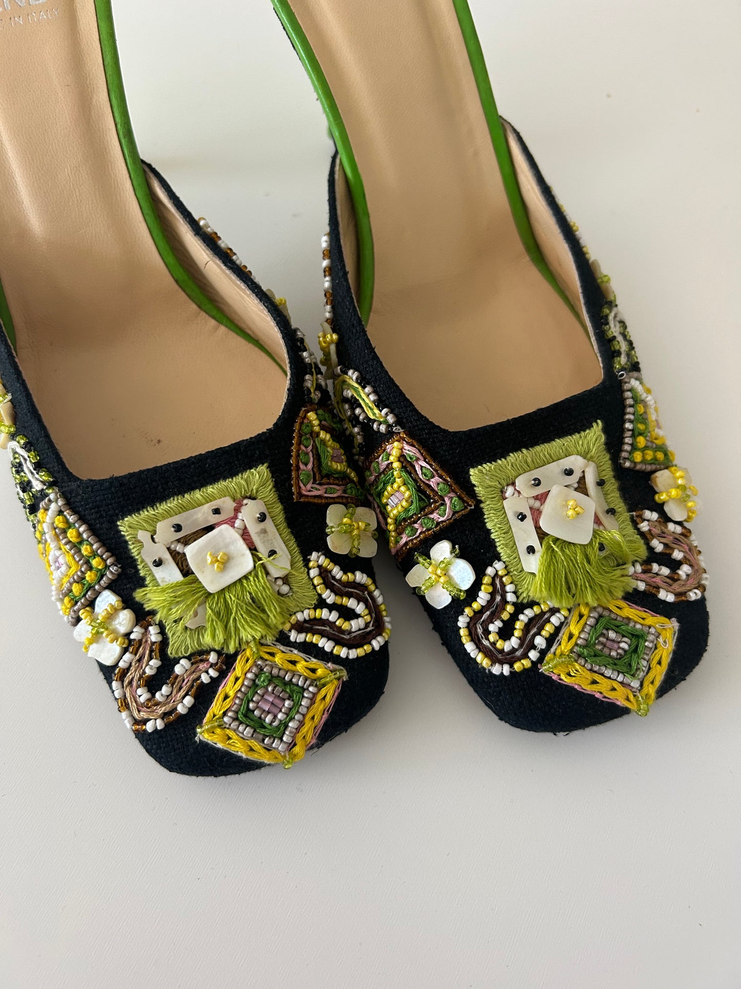 Fendi embroidered mules