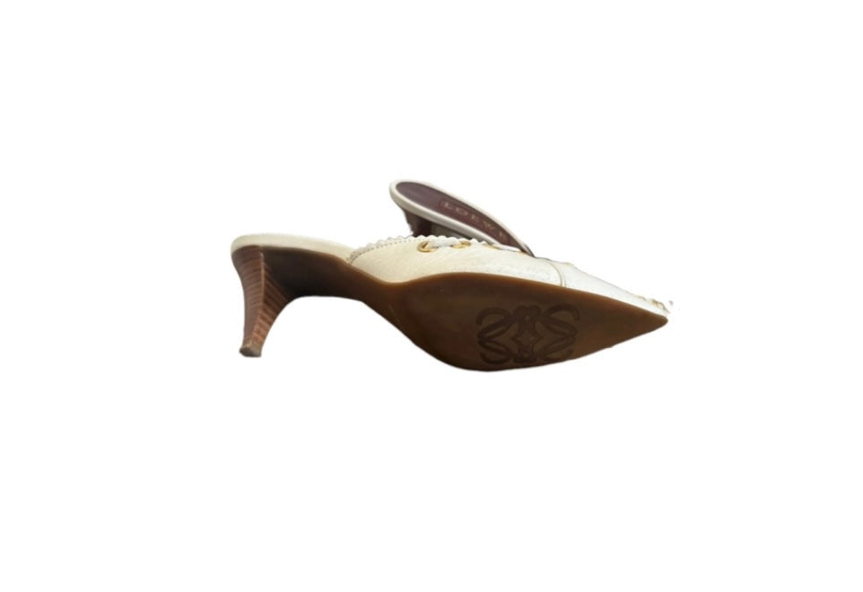 Loewe white leather mules