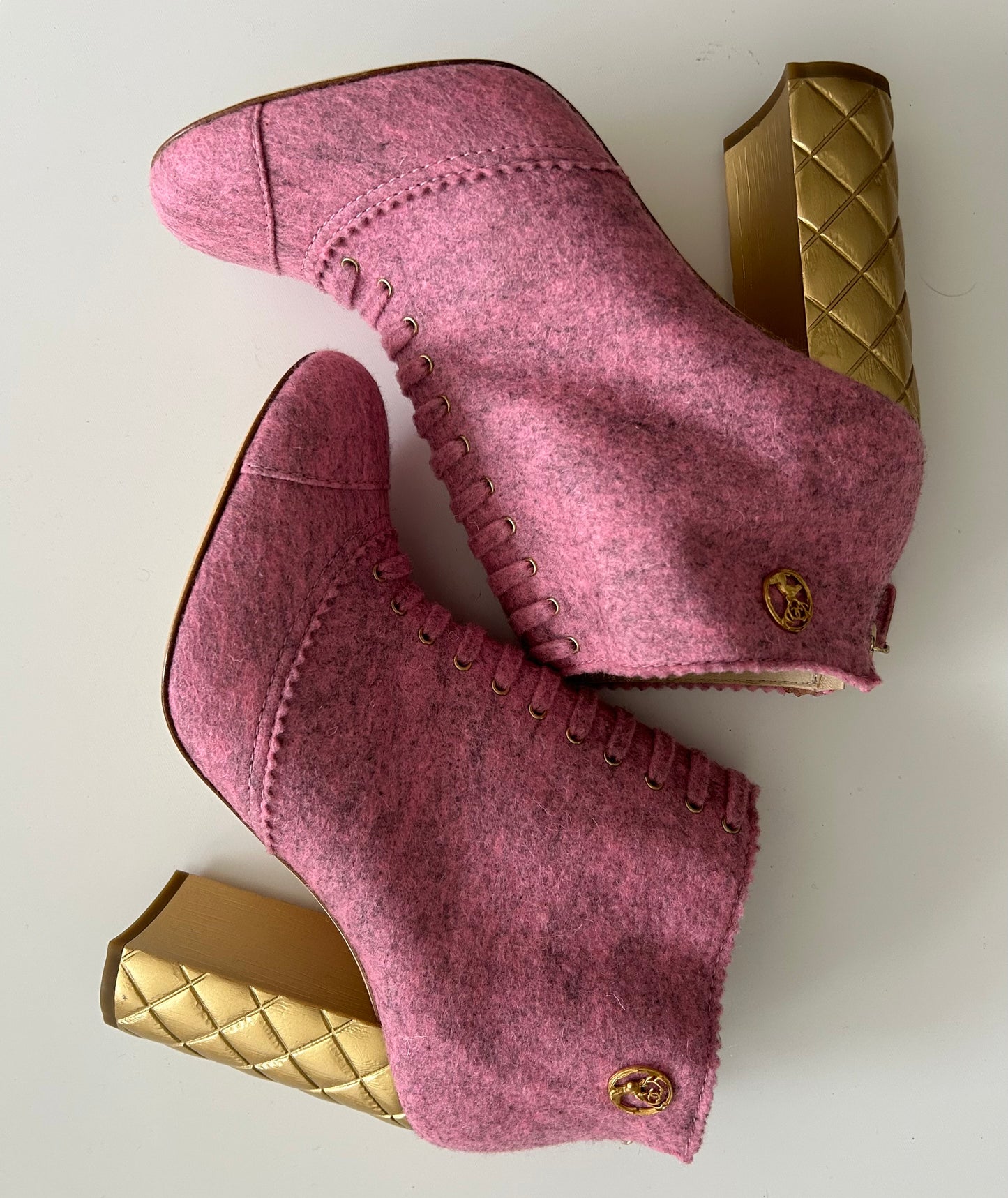 Chanel felt ankle boots from 2015