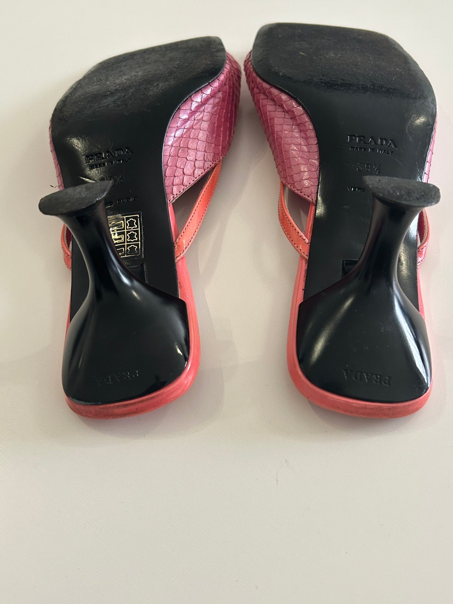 Prada snakeskin mules 39.5EU