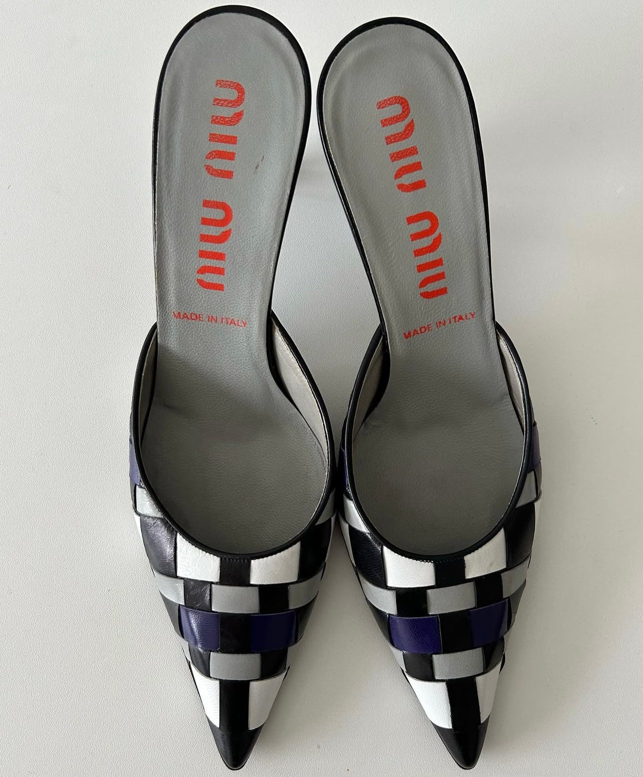 MiuMiu vintage check mules EU37.5