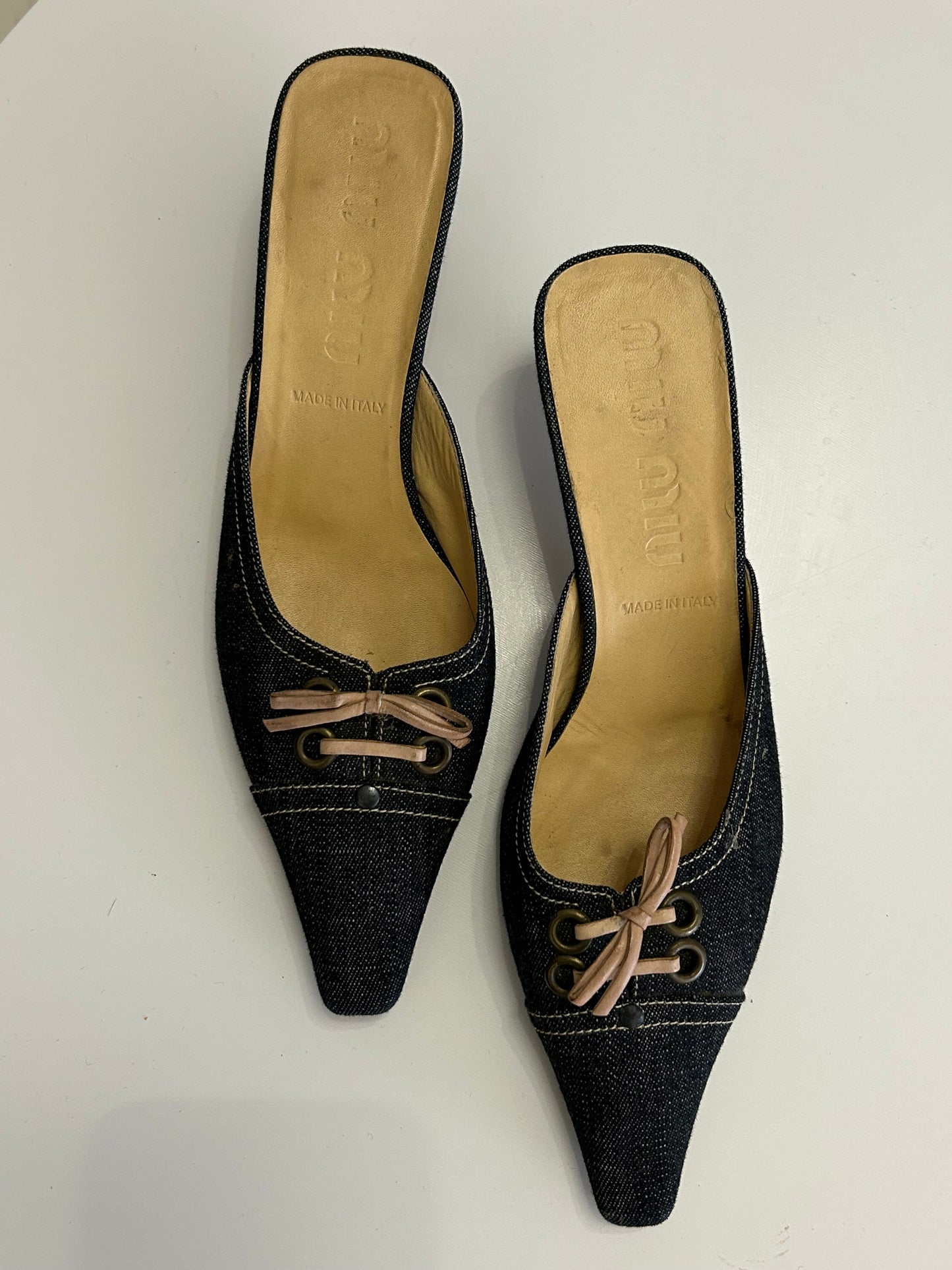 MiuMiu Denim kitten heels EU37.5
