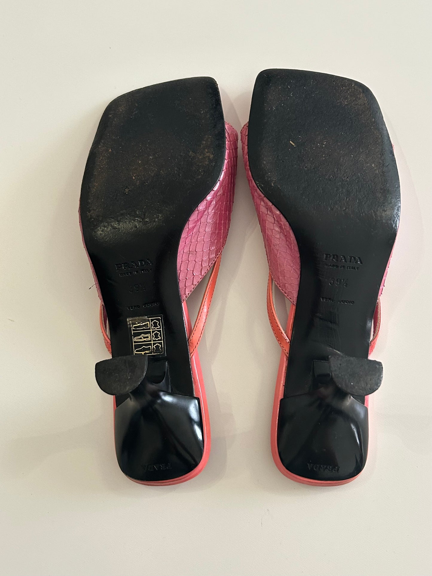Prada snakeskin mules 39.5EU