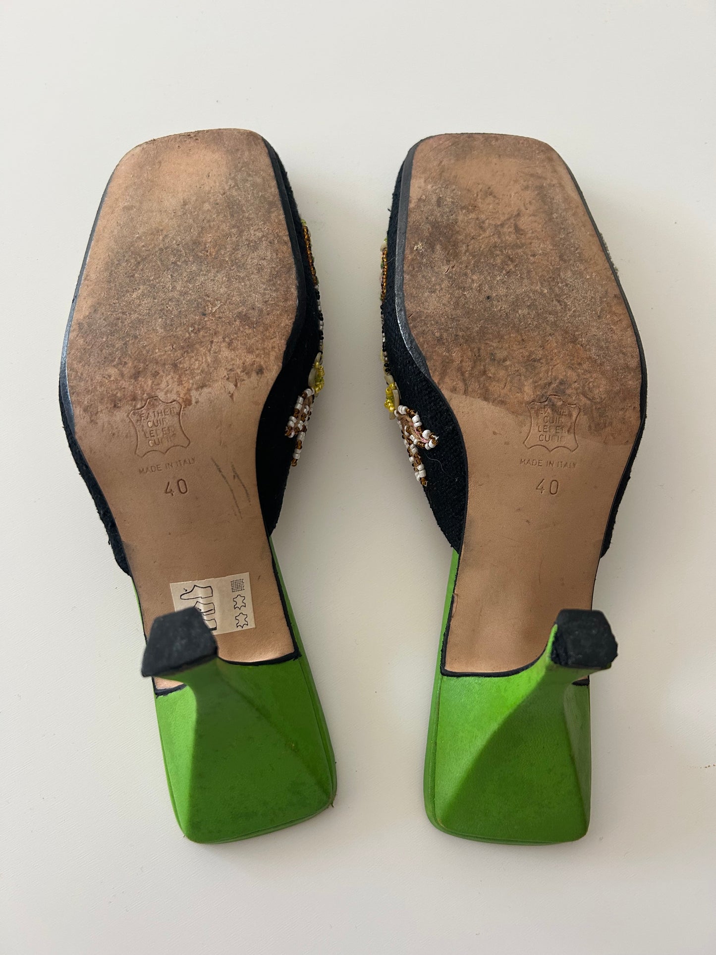 Fendi embroidered mules
