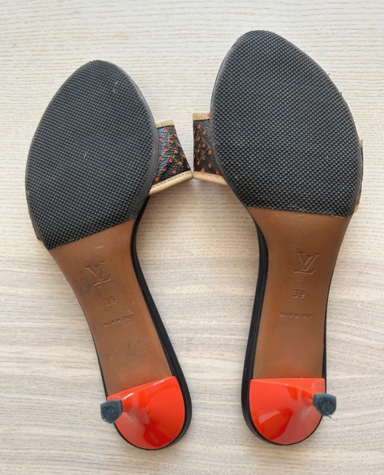 Louis Vuitton monogram kitten mules
