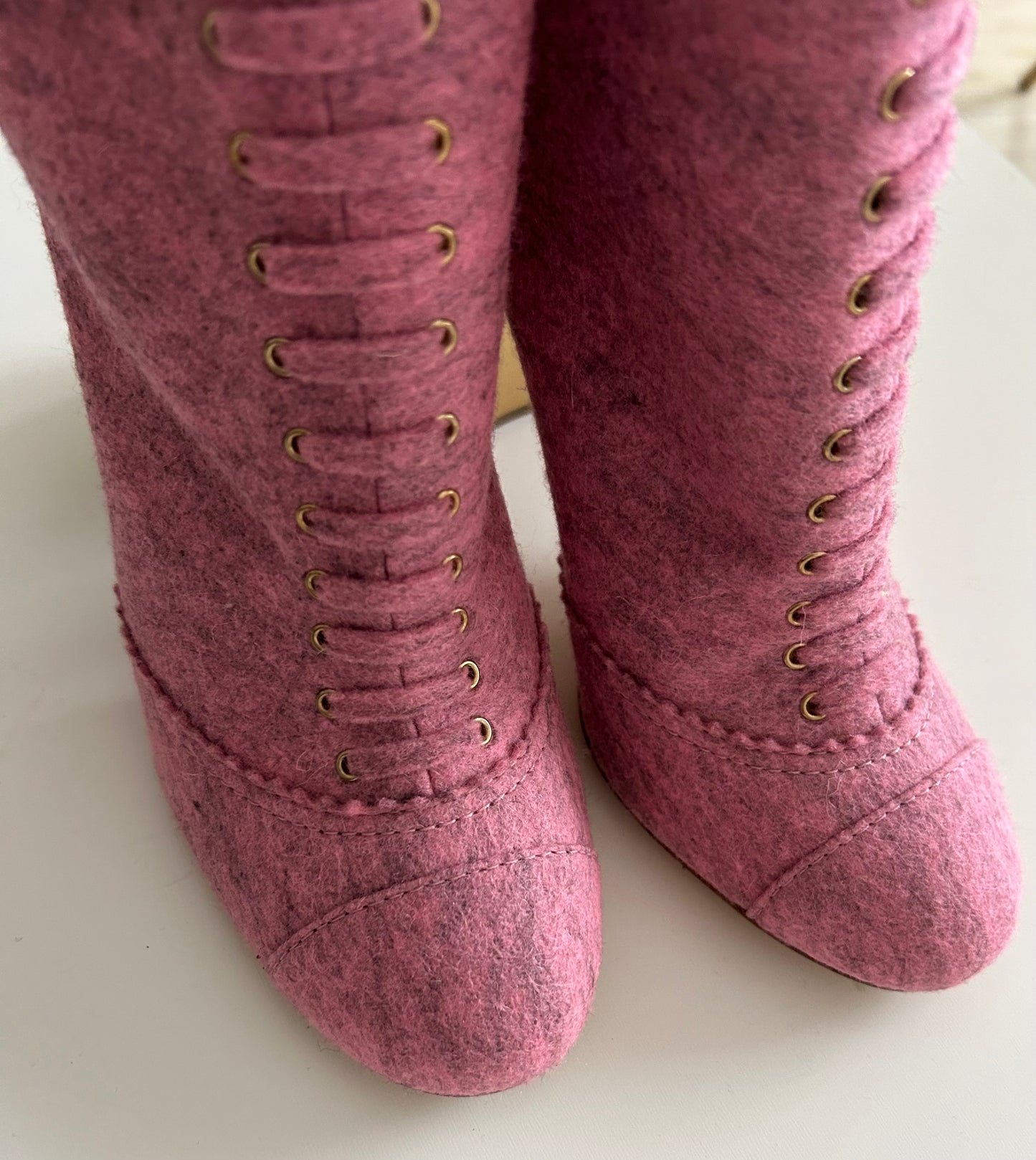 Chanel felt ankle boots from 2015