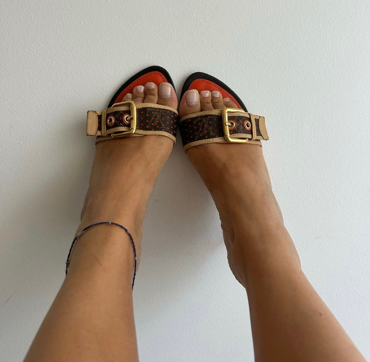 Louis Vuitton monogram kitten mules