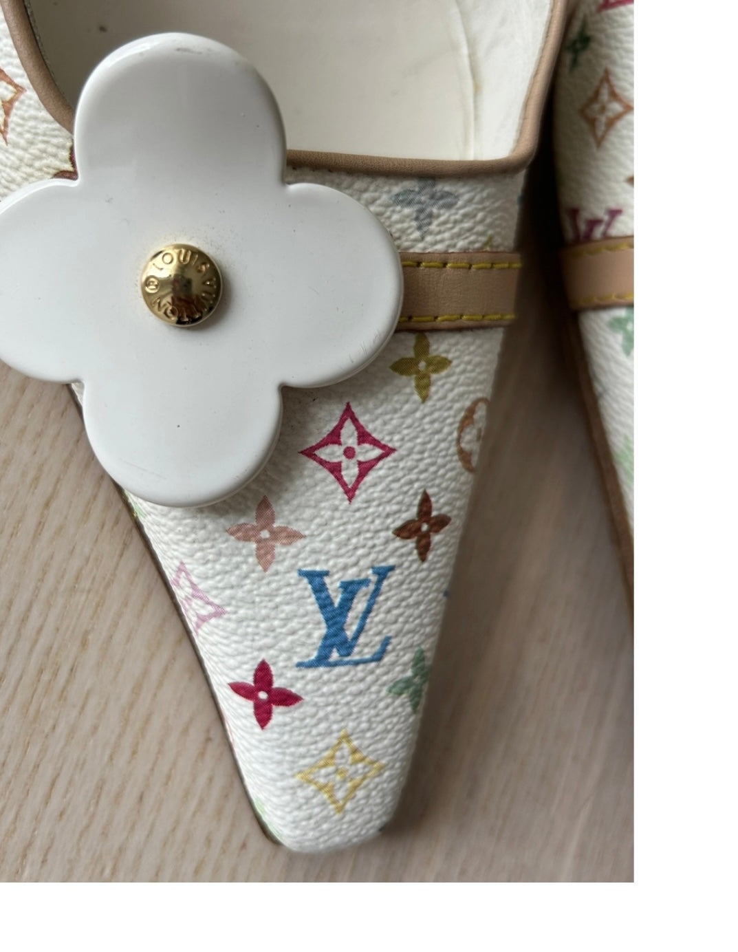 Louis Vuitton vintage Monogram sling back by Murakami