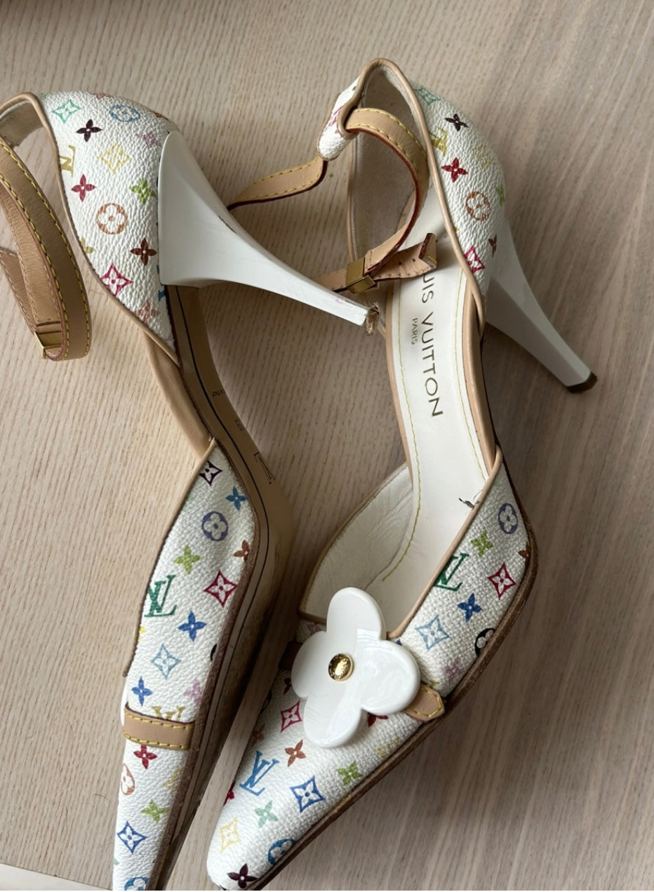 Louis Vuitton vintage Monogram sling back by Murakami