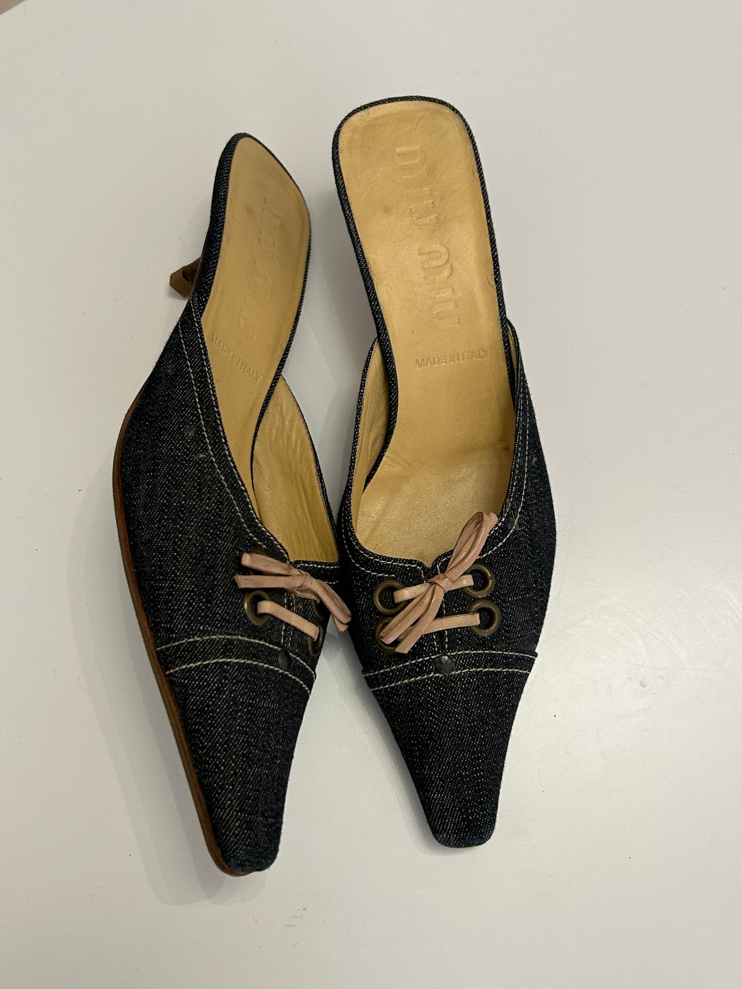 MiuMiu Denim kitten heels EU37.5