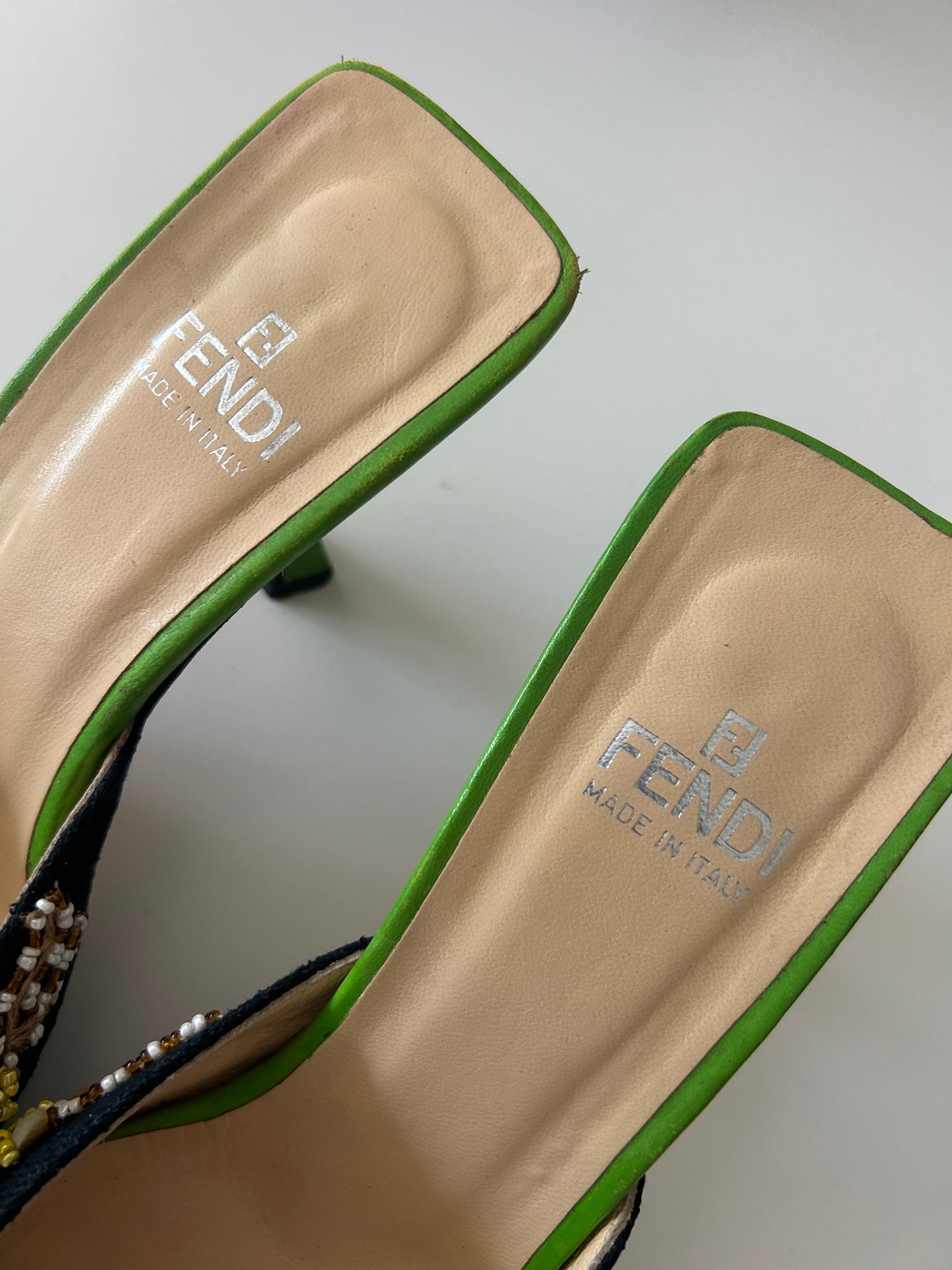 Fendi embroidered mules