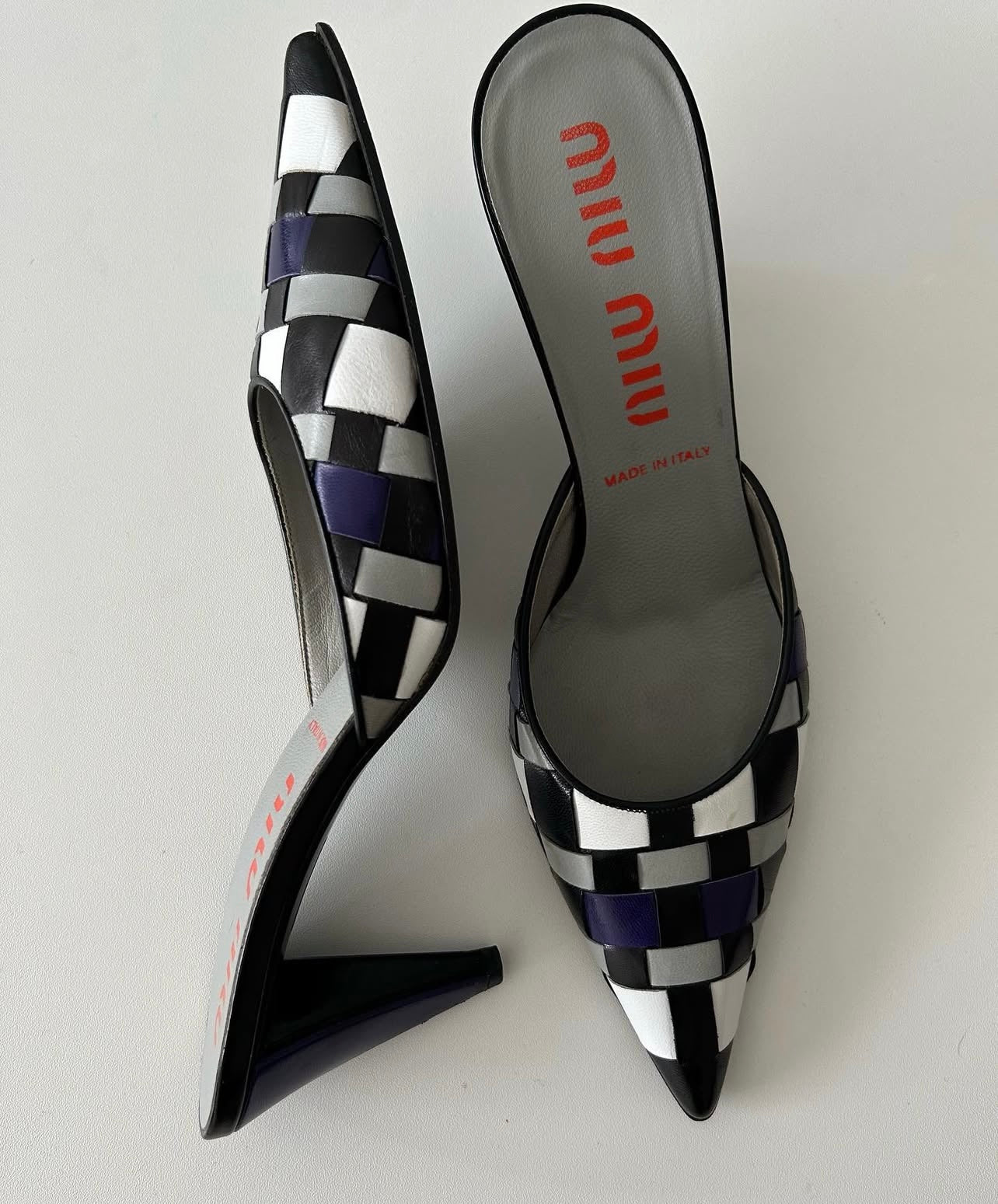 MiuMiu vintage check mules EU37.5