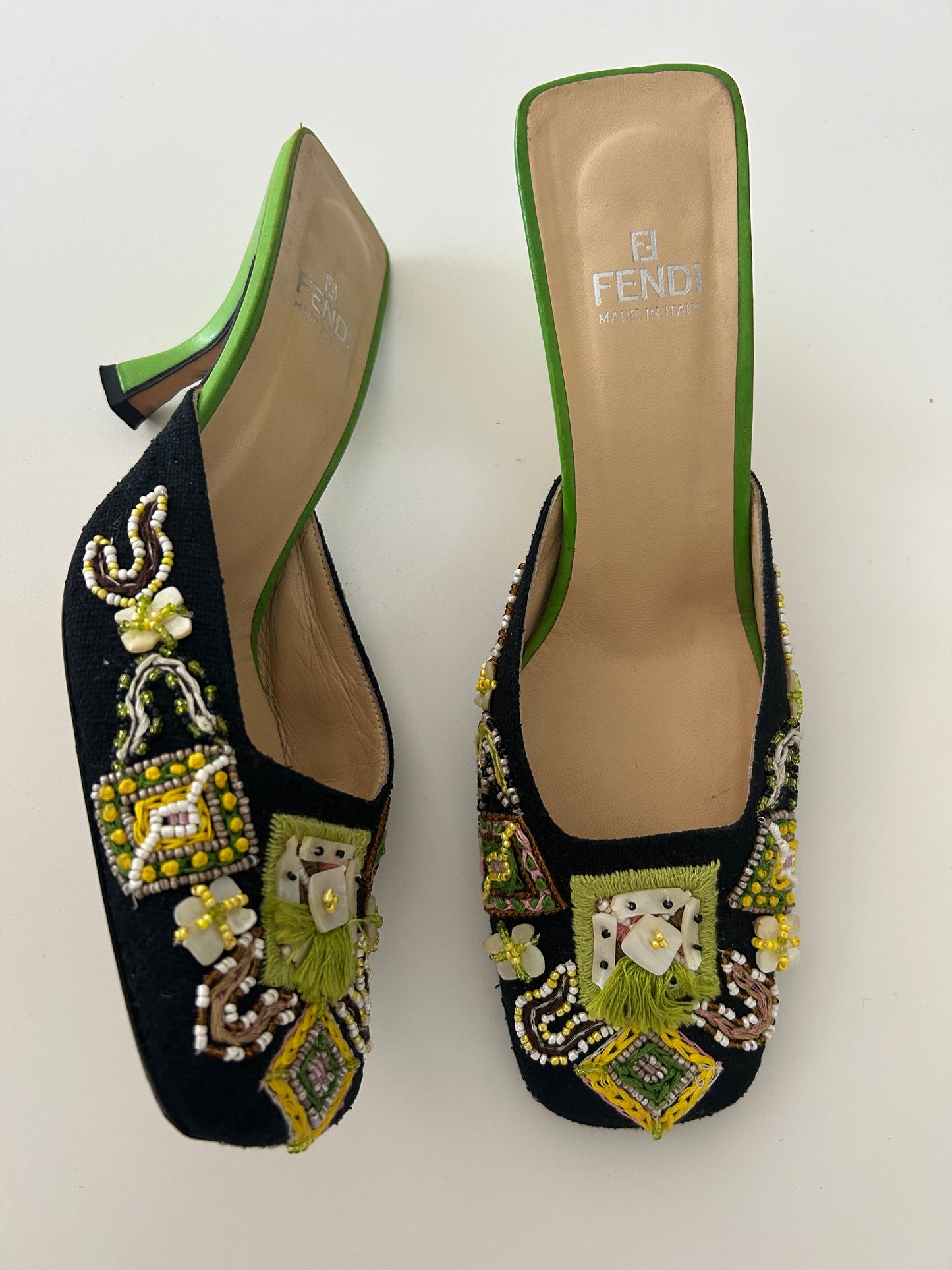 Fendi embroidered mules
