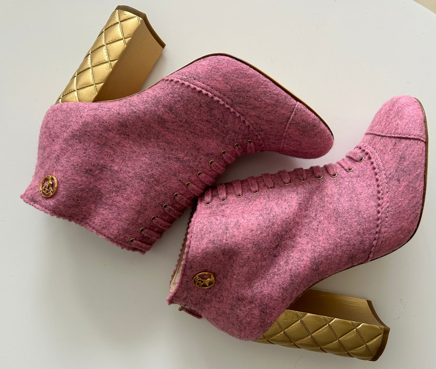 Chanel felt ankle boots from 2015