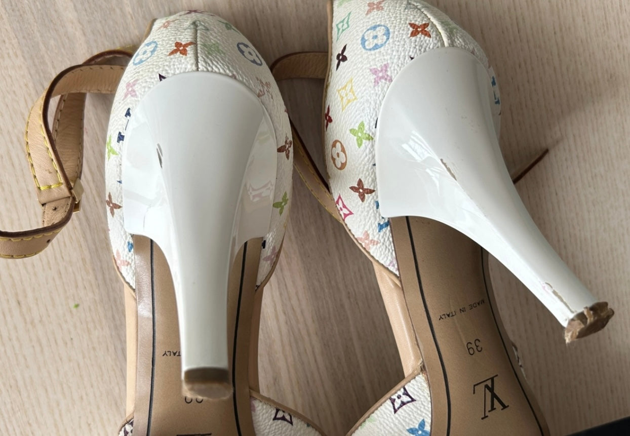 Louis Vuitton vintage Monogram sling back by Murakami