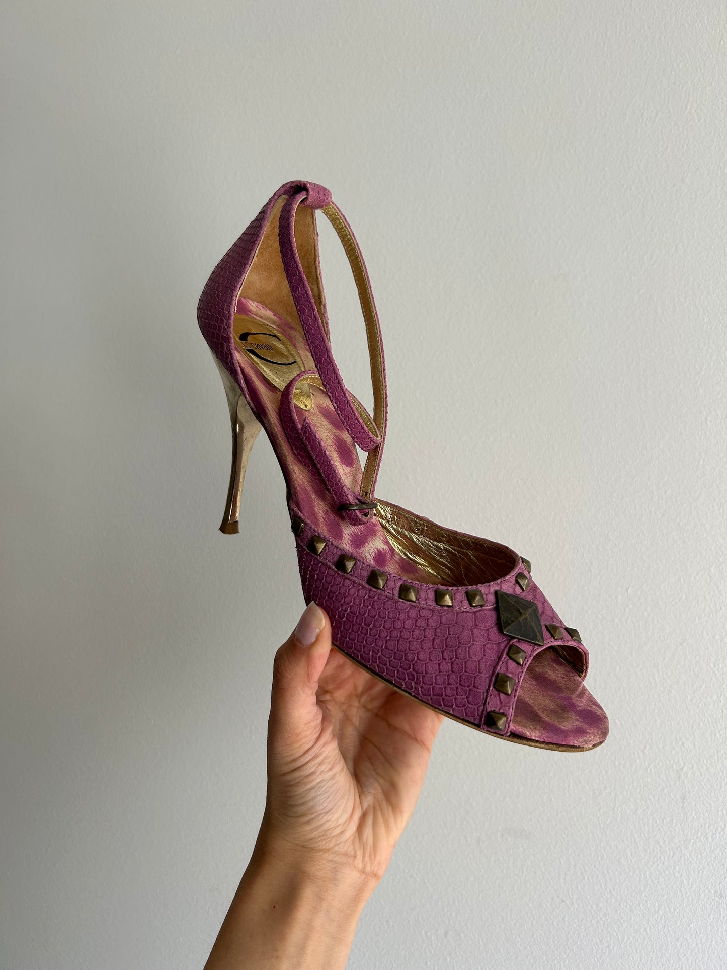 Just Cavalli snakeskin open toe EU40
