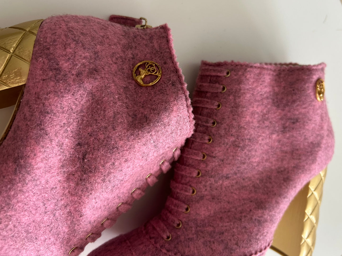 Chanel felt ankle boots from 2015