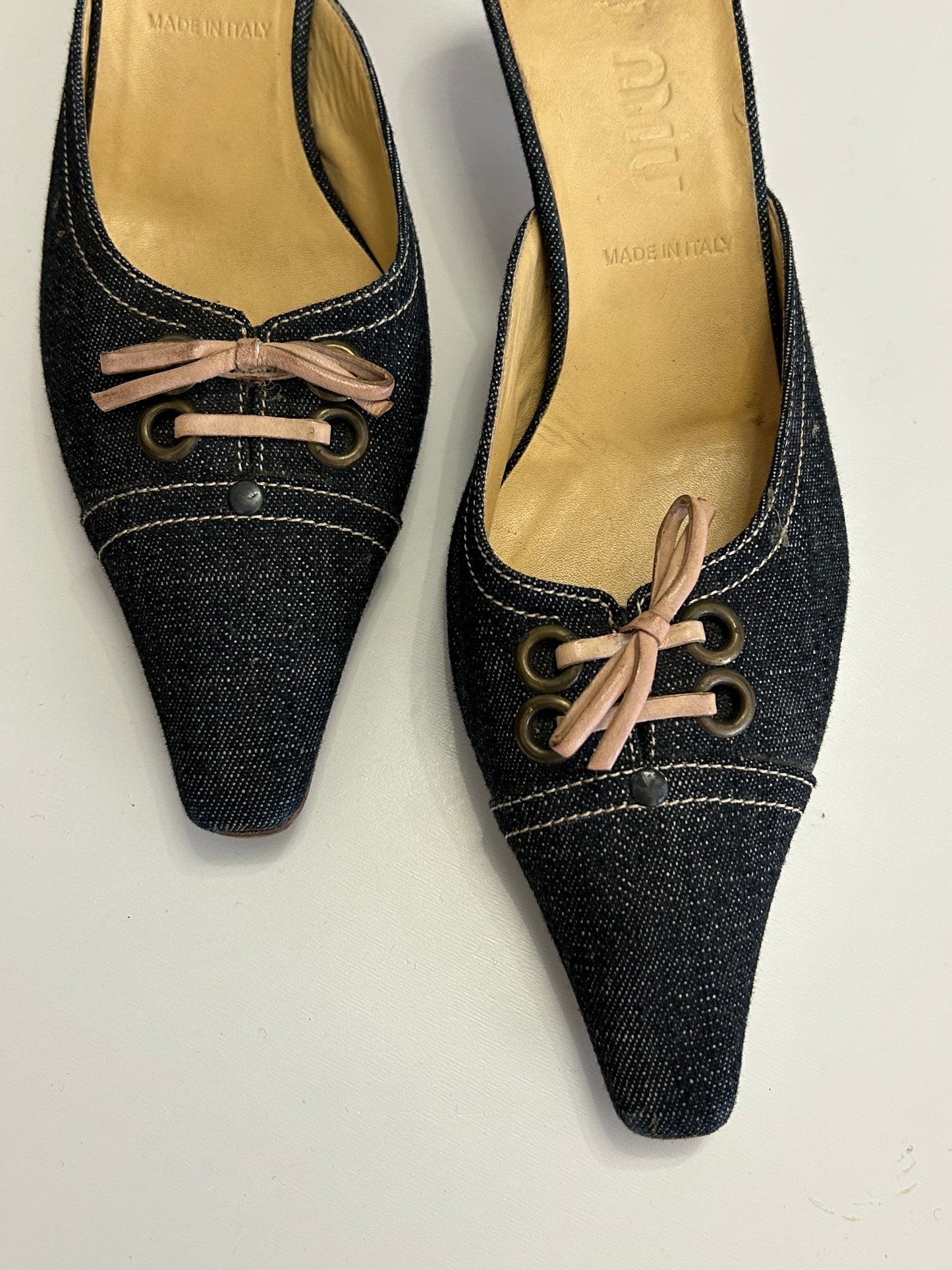 MiuMiu Denim kitten heels EU37.5