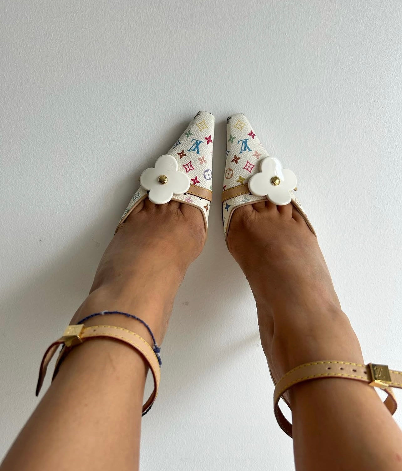 Louis Vuitton vintage Monogram sling back by Murakami