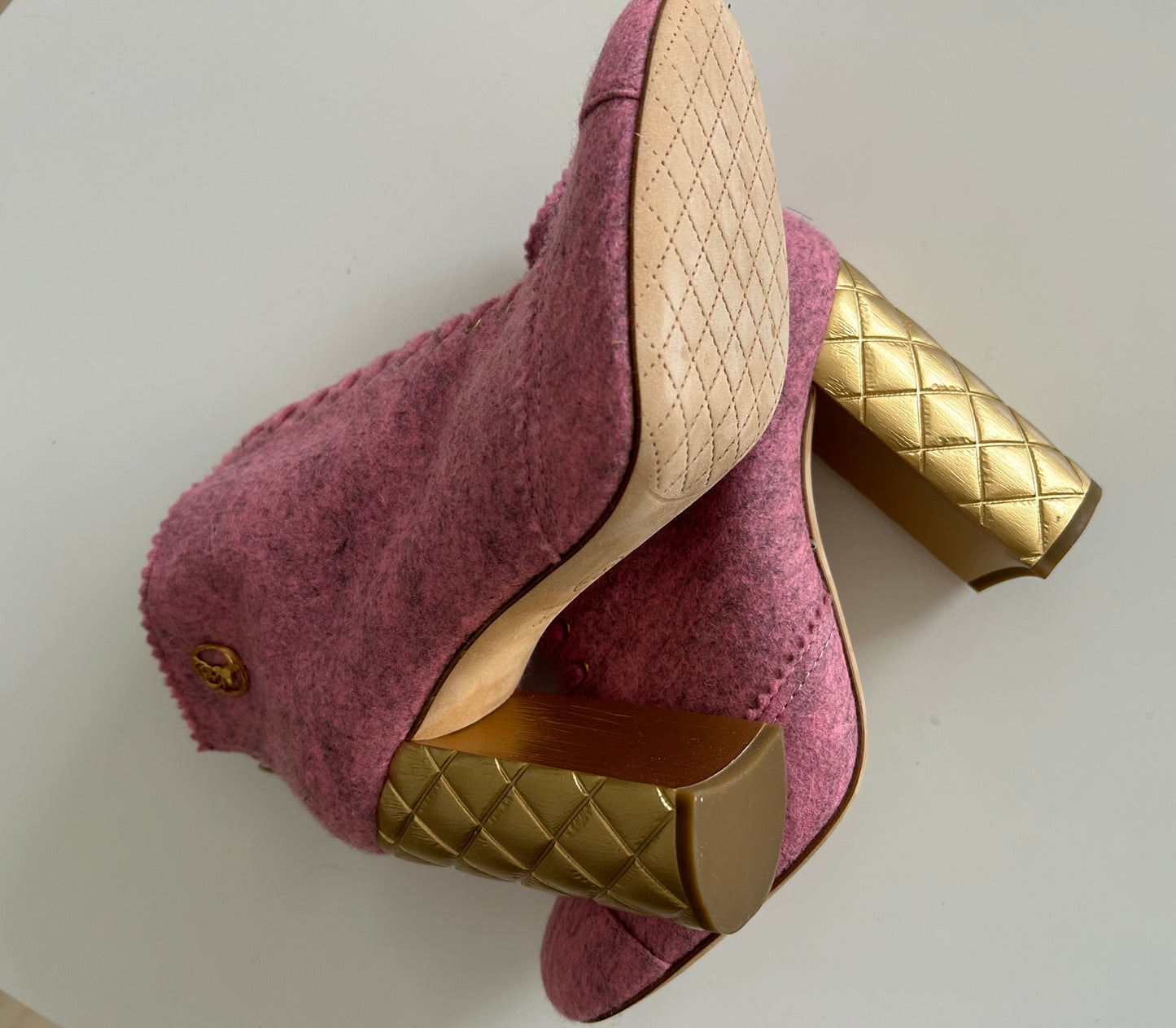 Chanel felt ankle boots from 2015