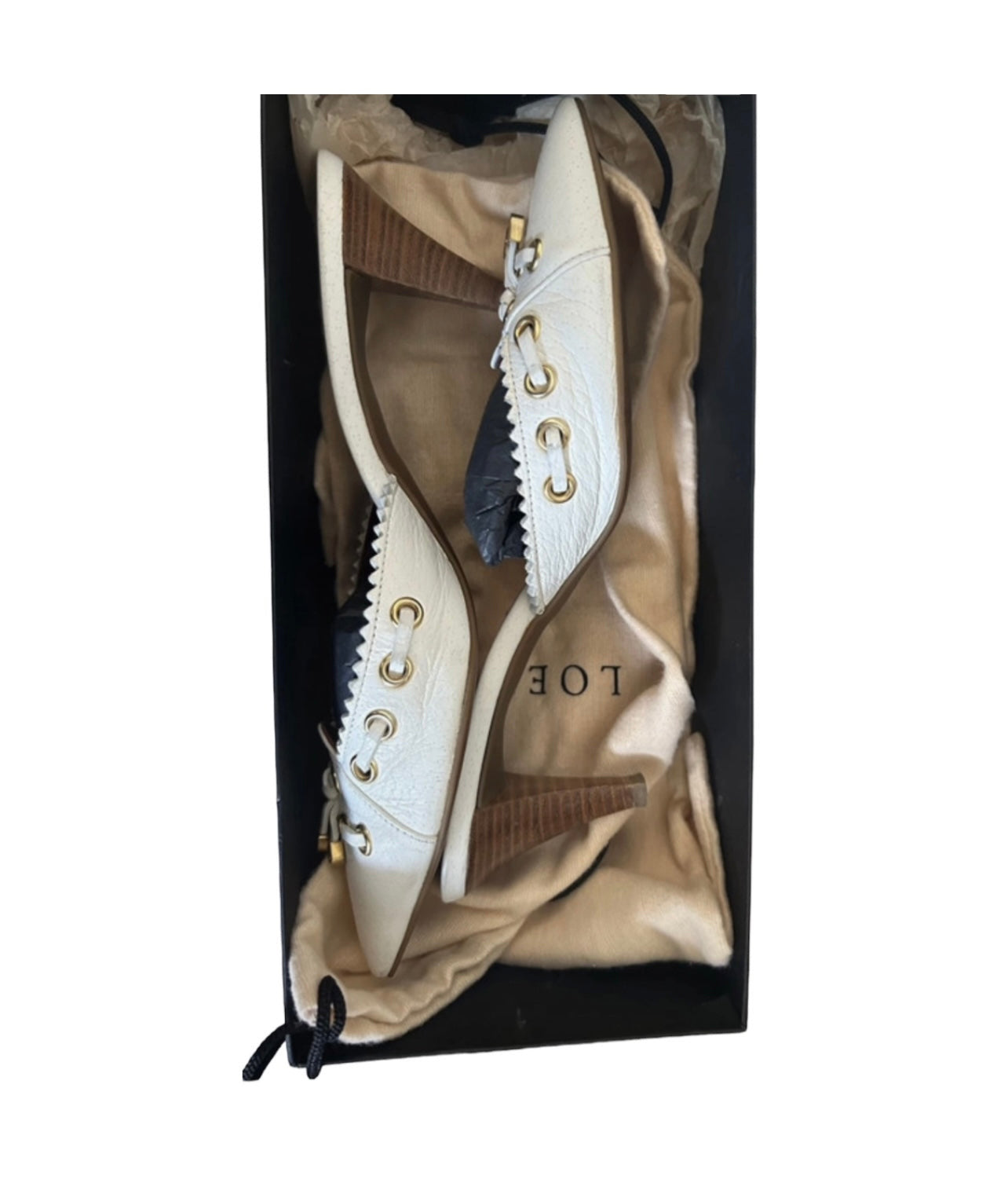 Loewe white leather mules