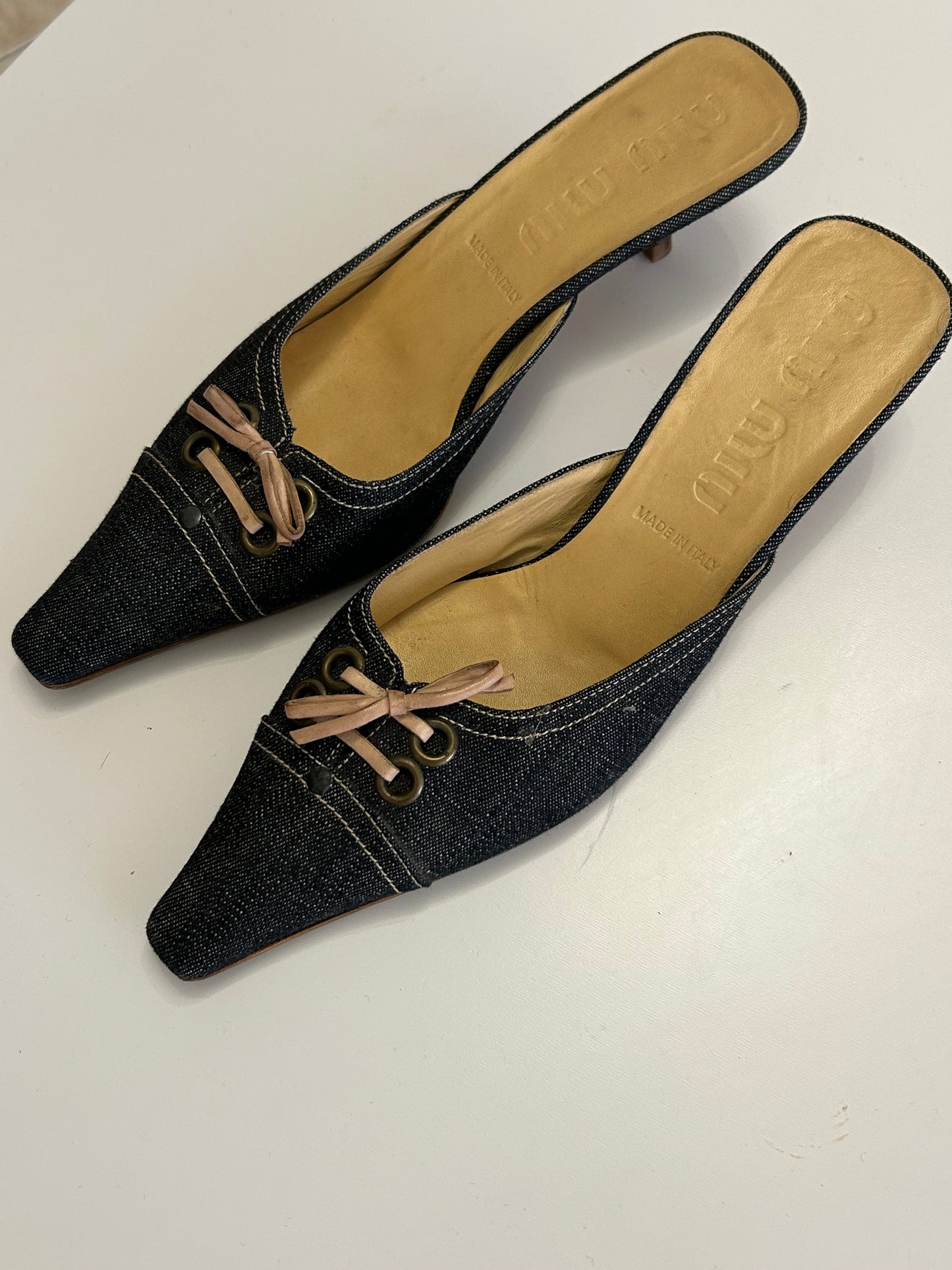 MiuMiu Denim kitten heels EU37.5
