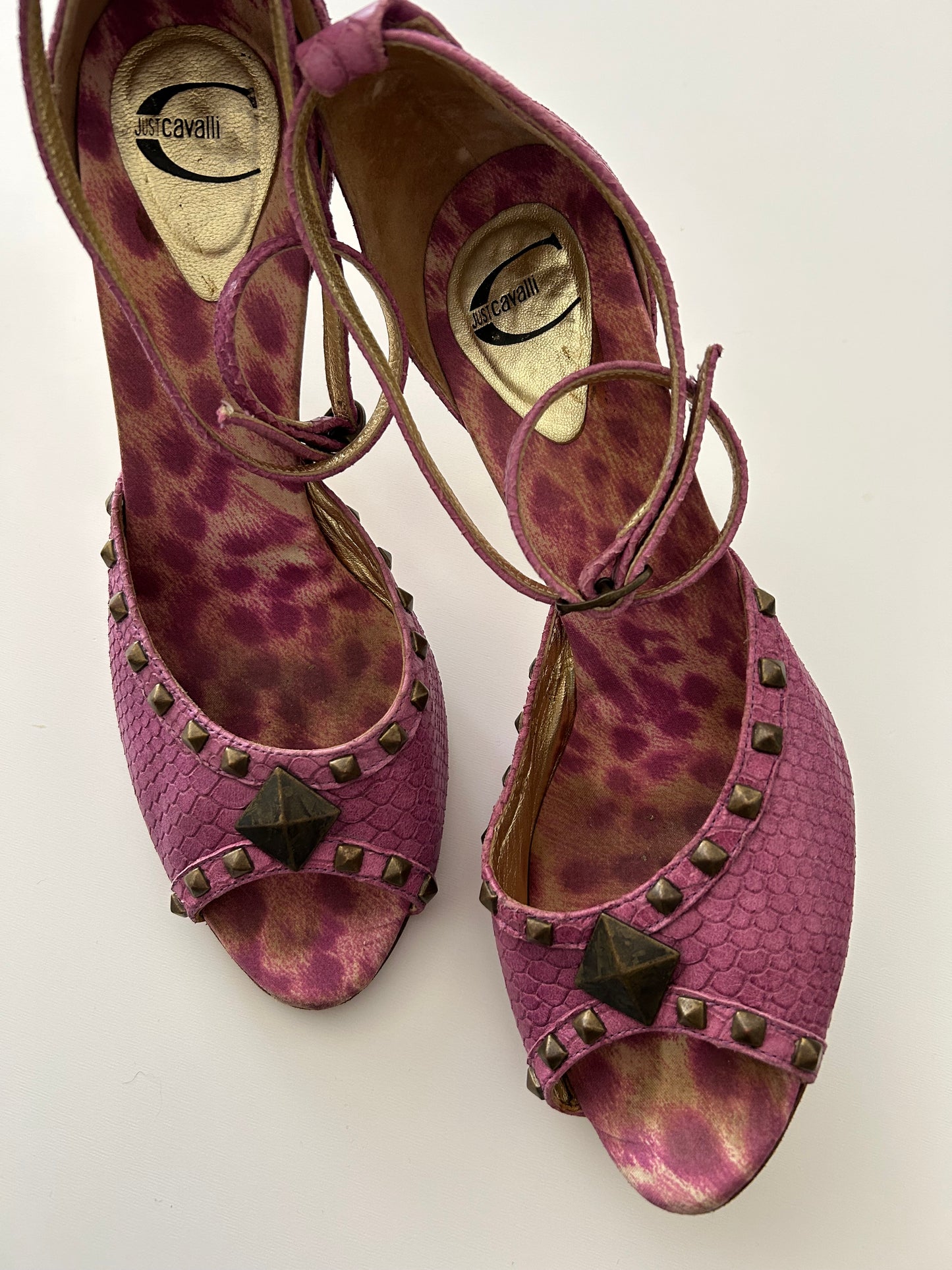 Just Cavalli snakeskin open toe EU40
