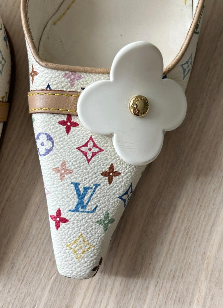 Louis Vuitton vintage Monogram sling back by Murakami