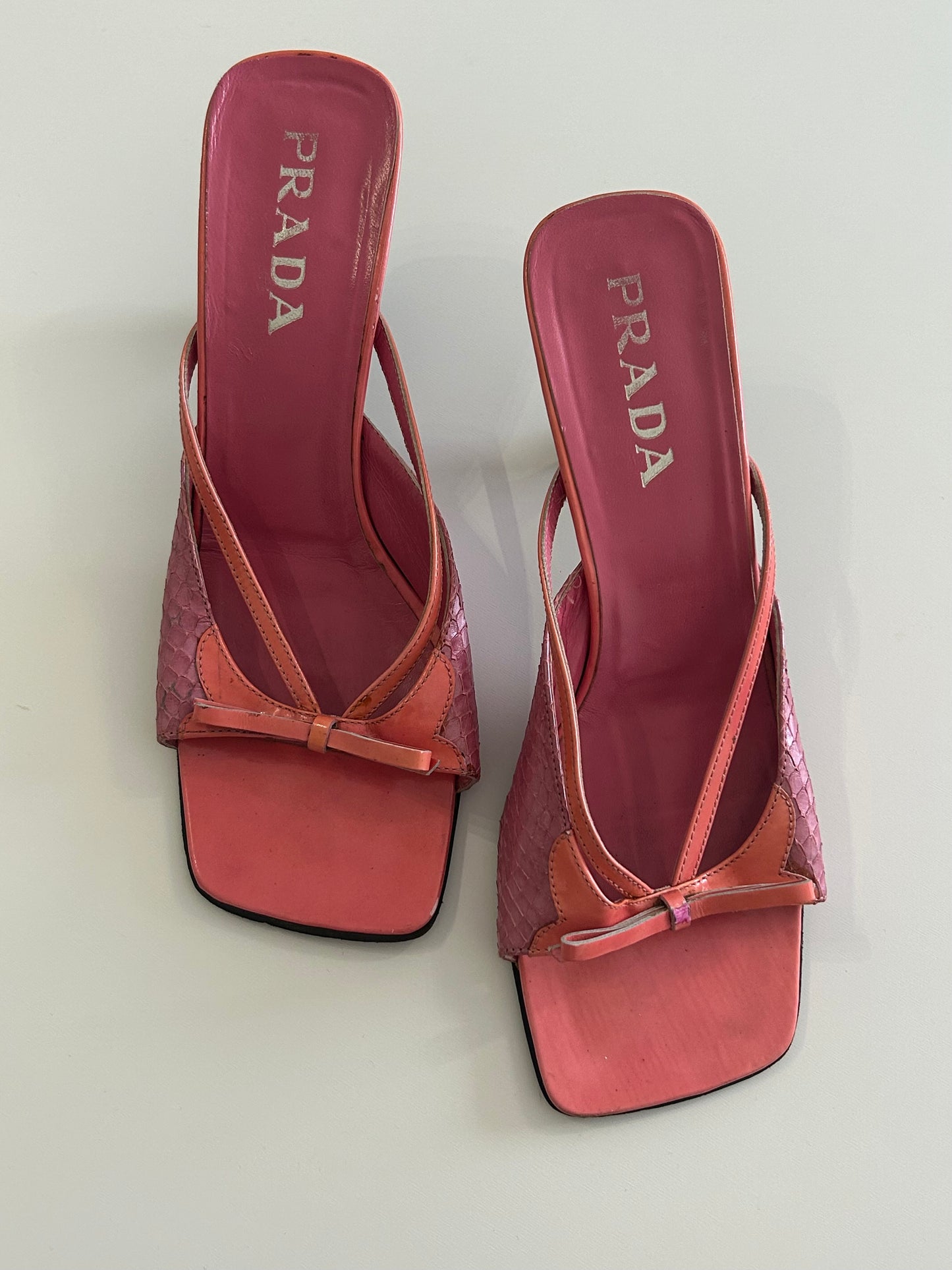Prada snakeskin mules 39.5EU