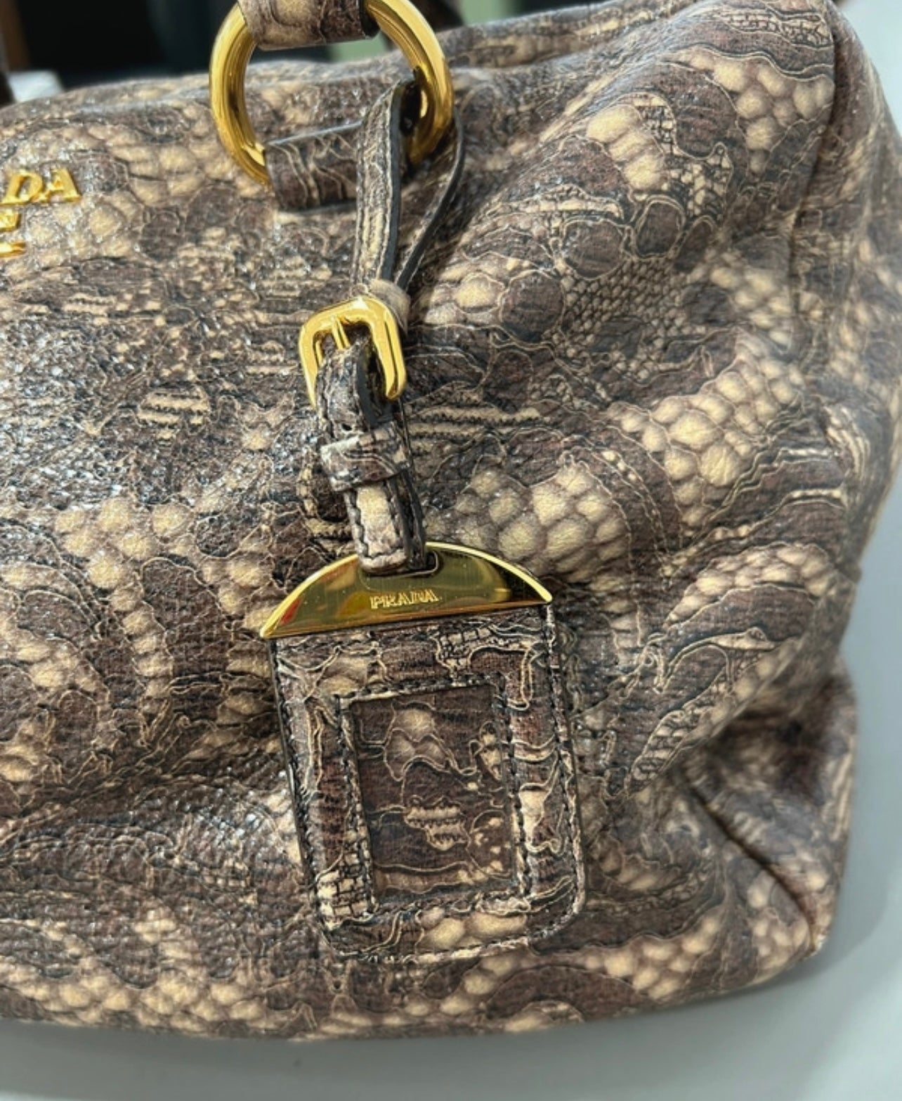 Prada hand bag lace print