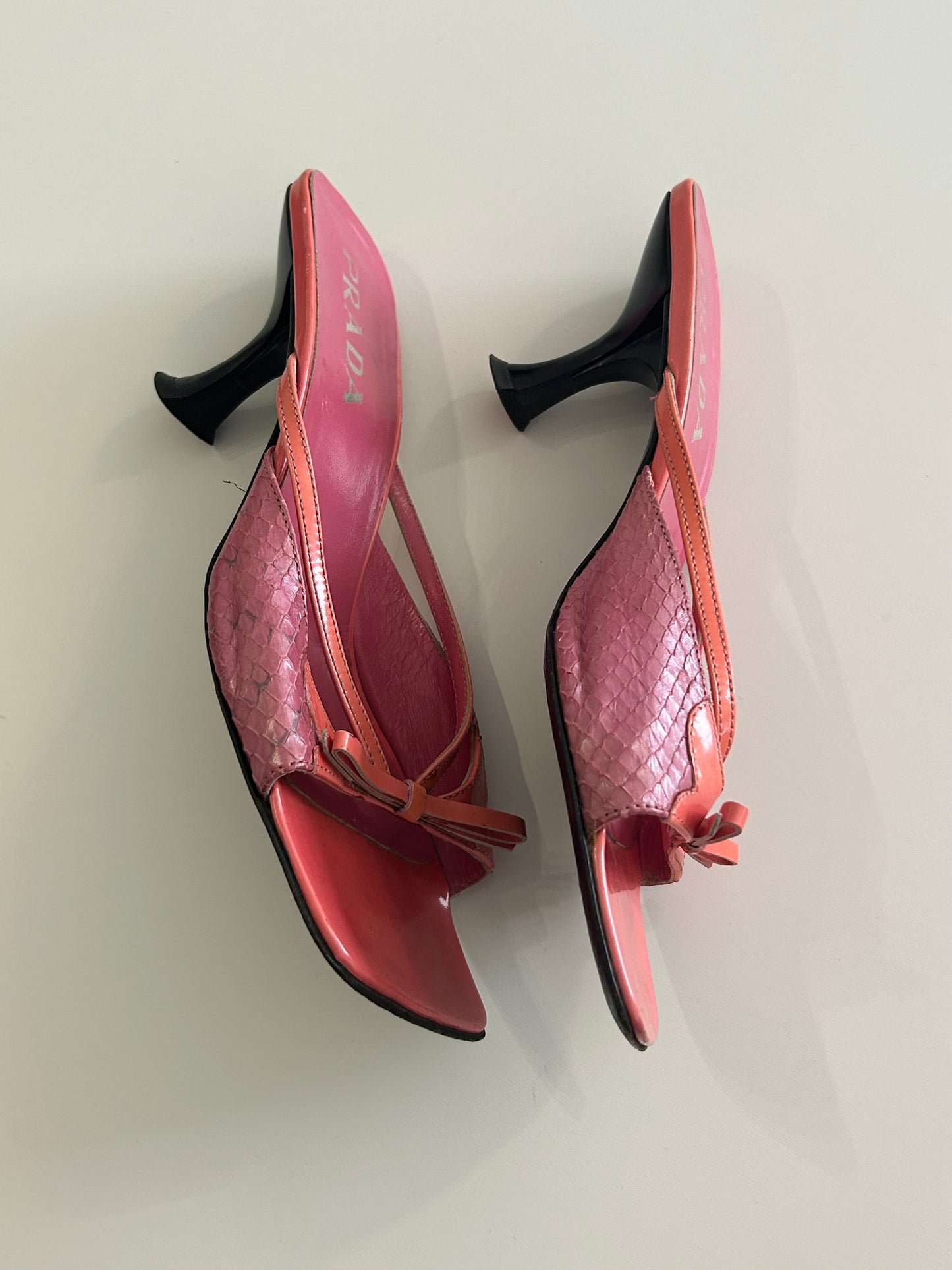 Prada snakeskin mules 39.5EU