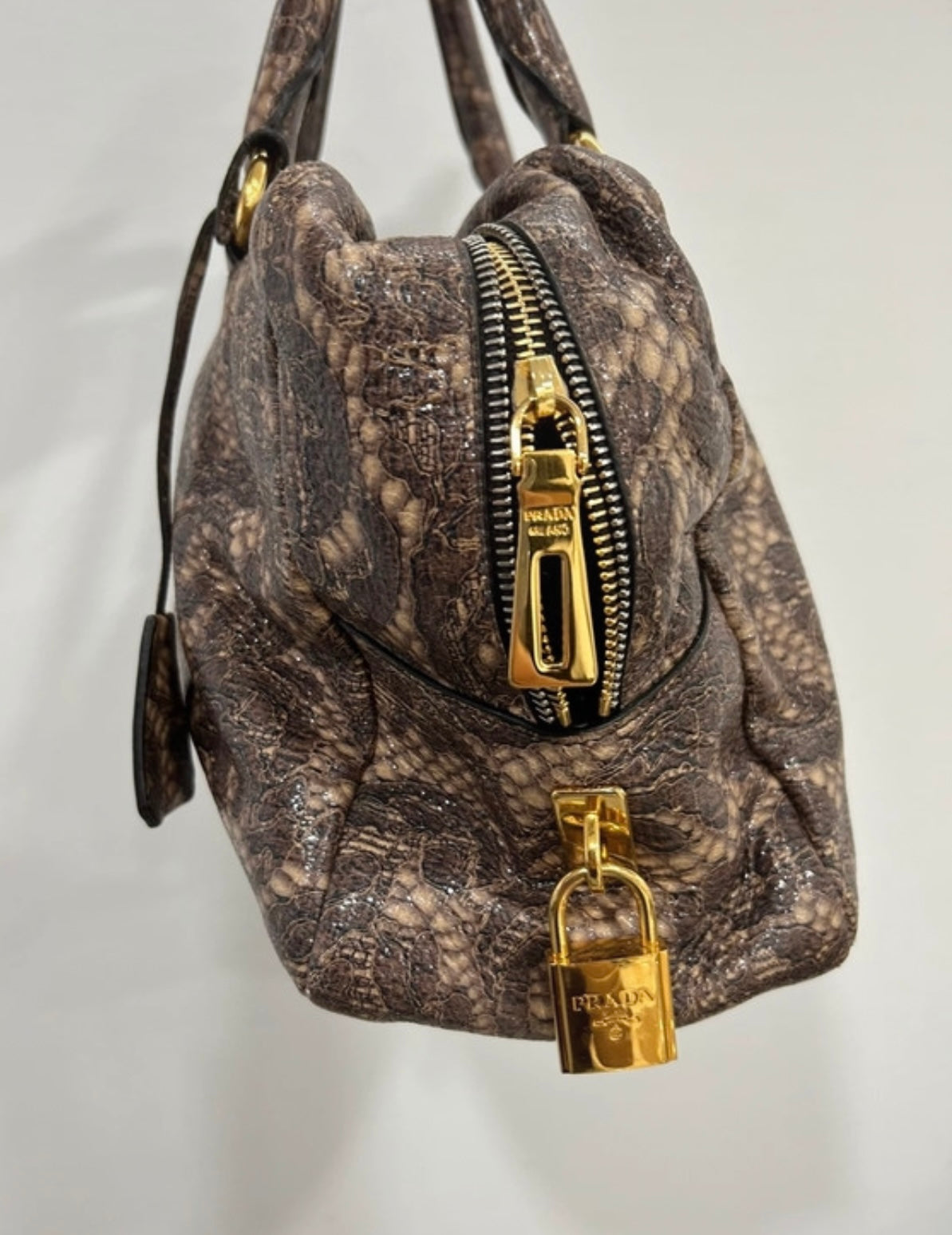 Prada hand bag lace print