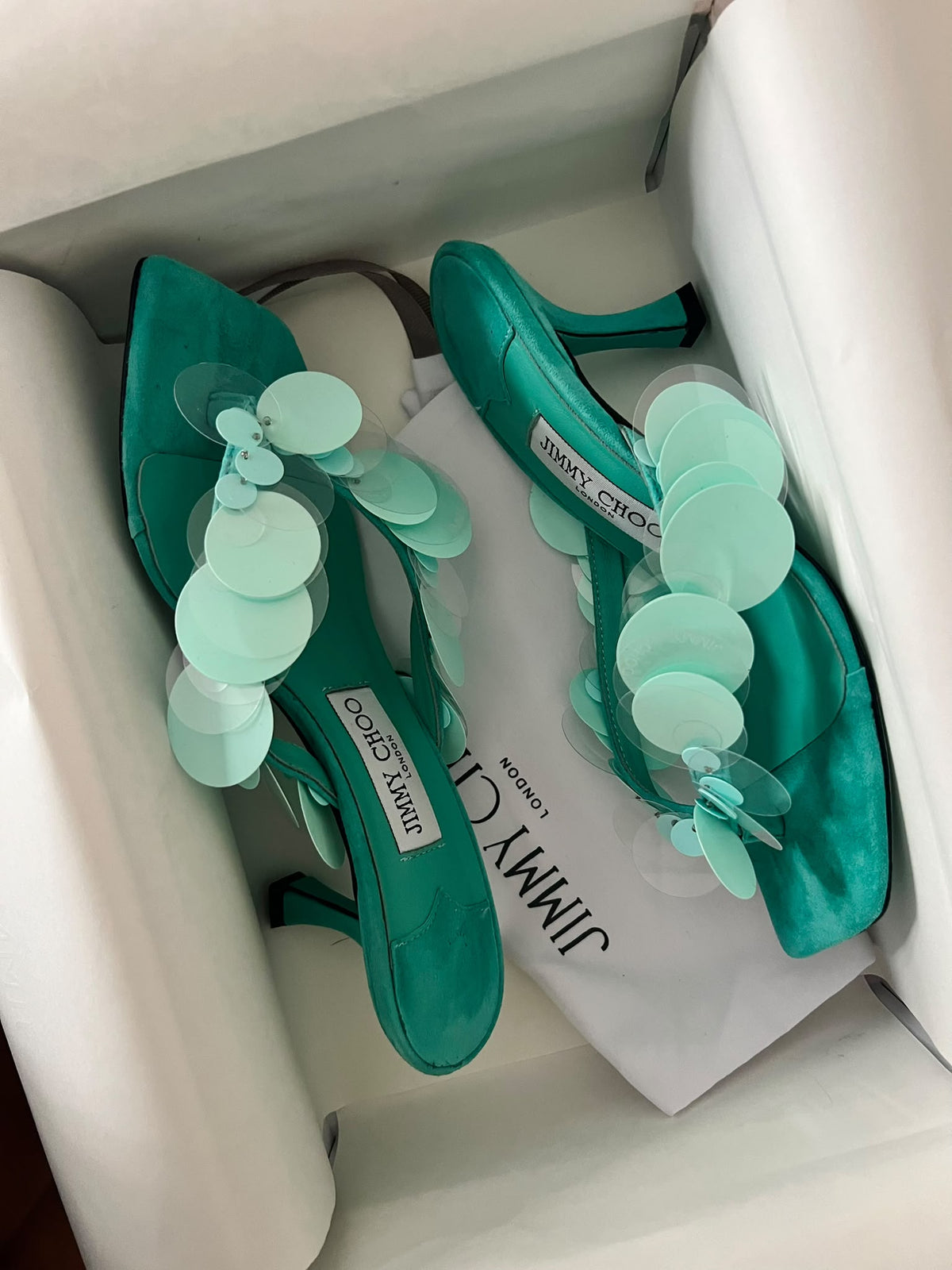 Jimmy Choo mermaid sequins thong EU38