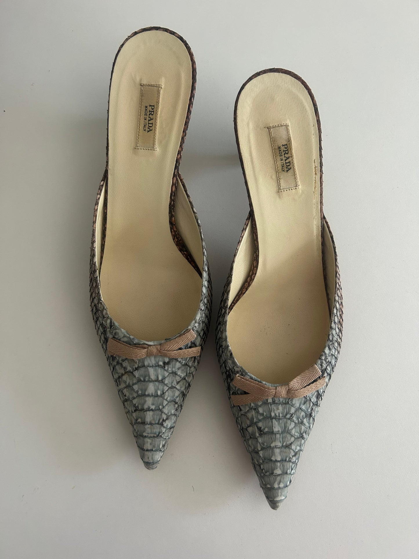 Prada snakeskin kitten heels EU36.5