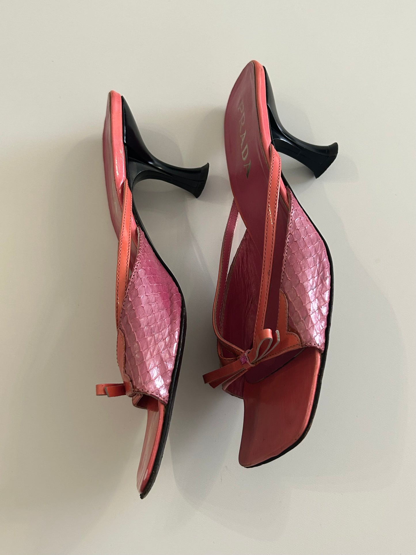 Prada snakeskin mules 39.5EU