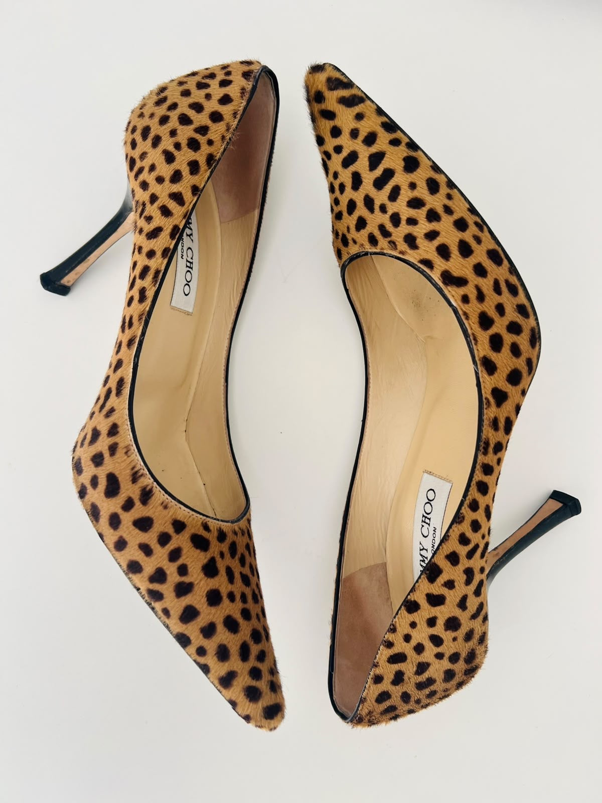 Jimmy Choo leopard print ponyhair heels EU38