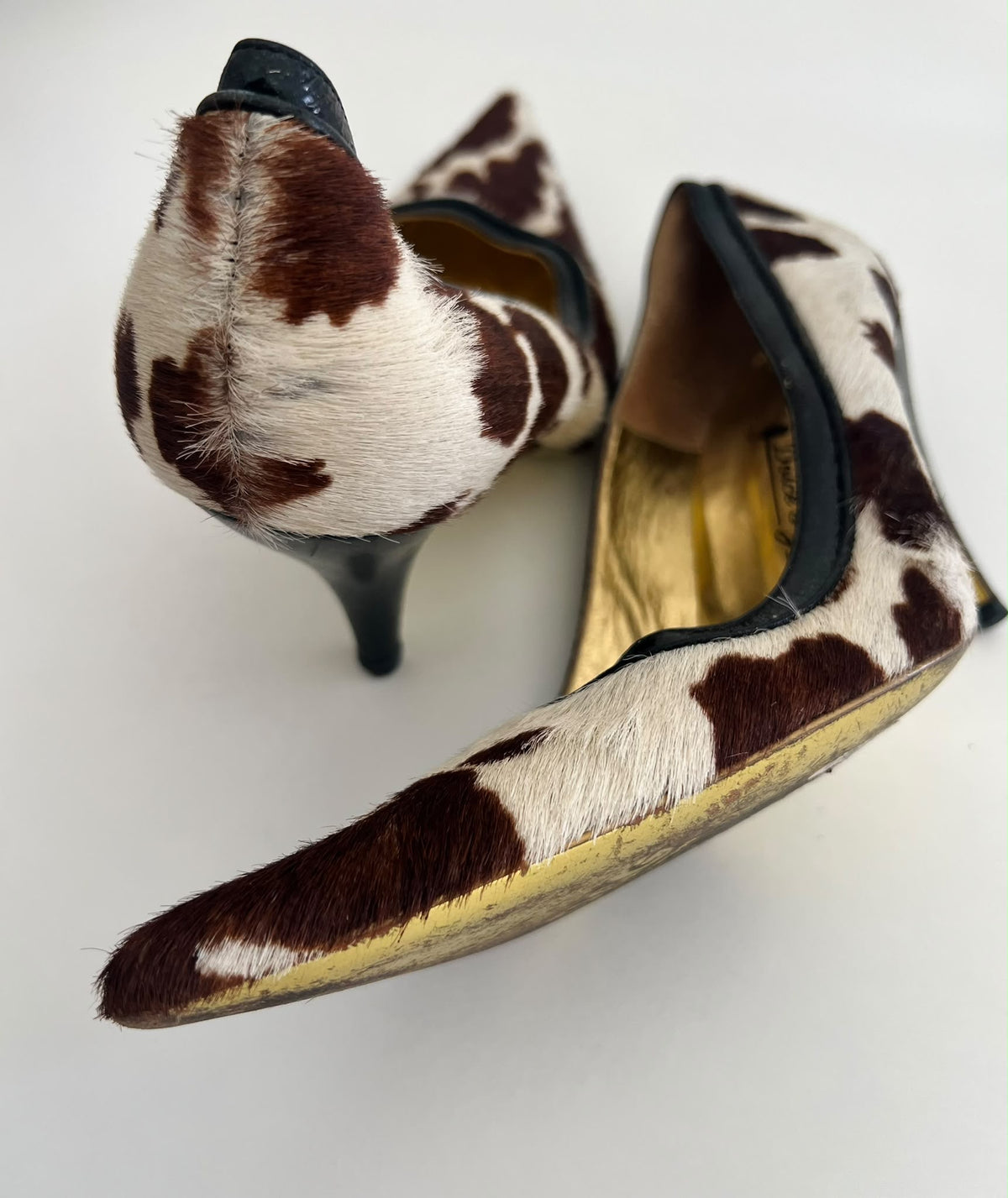 D&G cow printed ponyhair pumps EU40