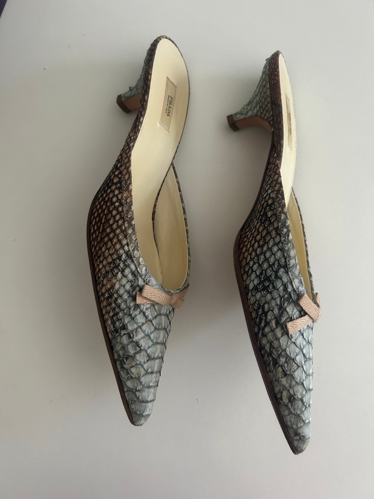 Prada snakeskin kitten heels EU36.5