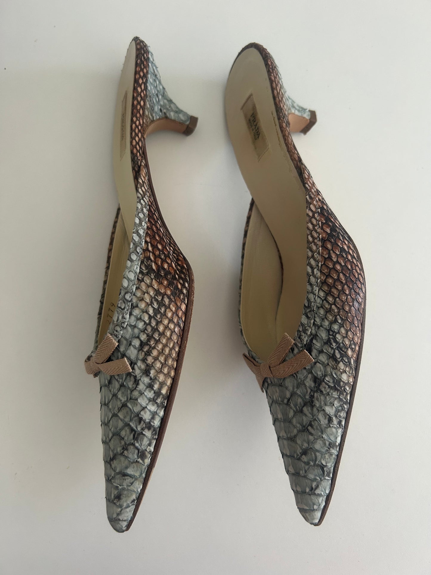 Prada snakeskin kitten heels EU36.5