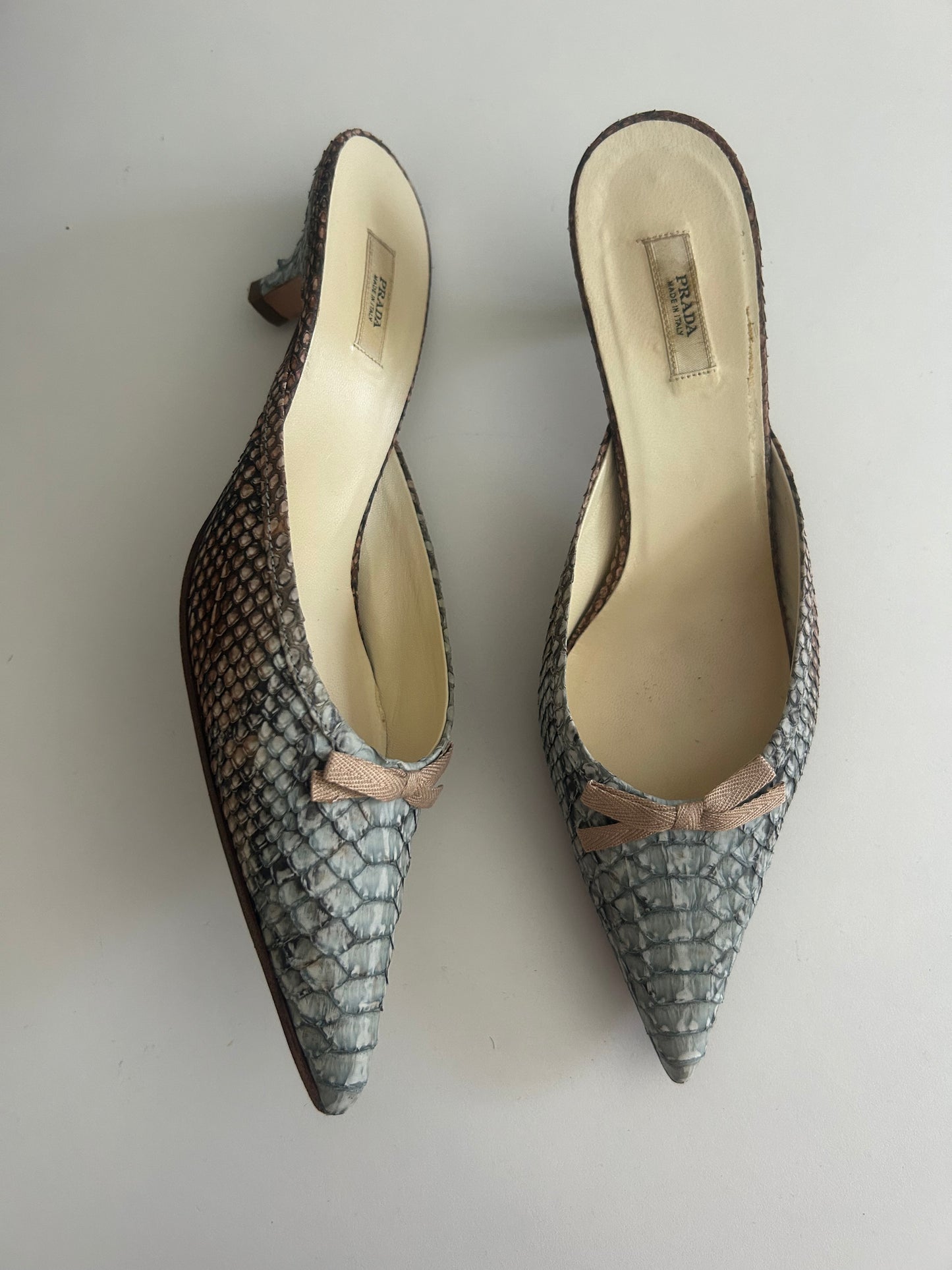 Prada snakeskin kitten heels EU36.5