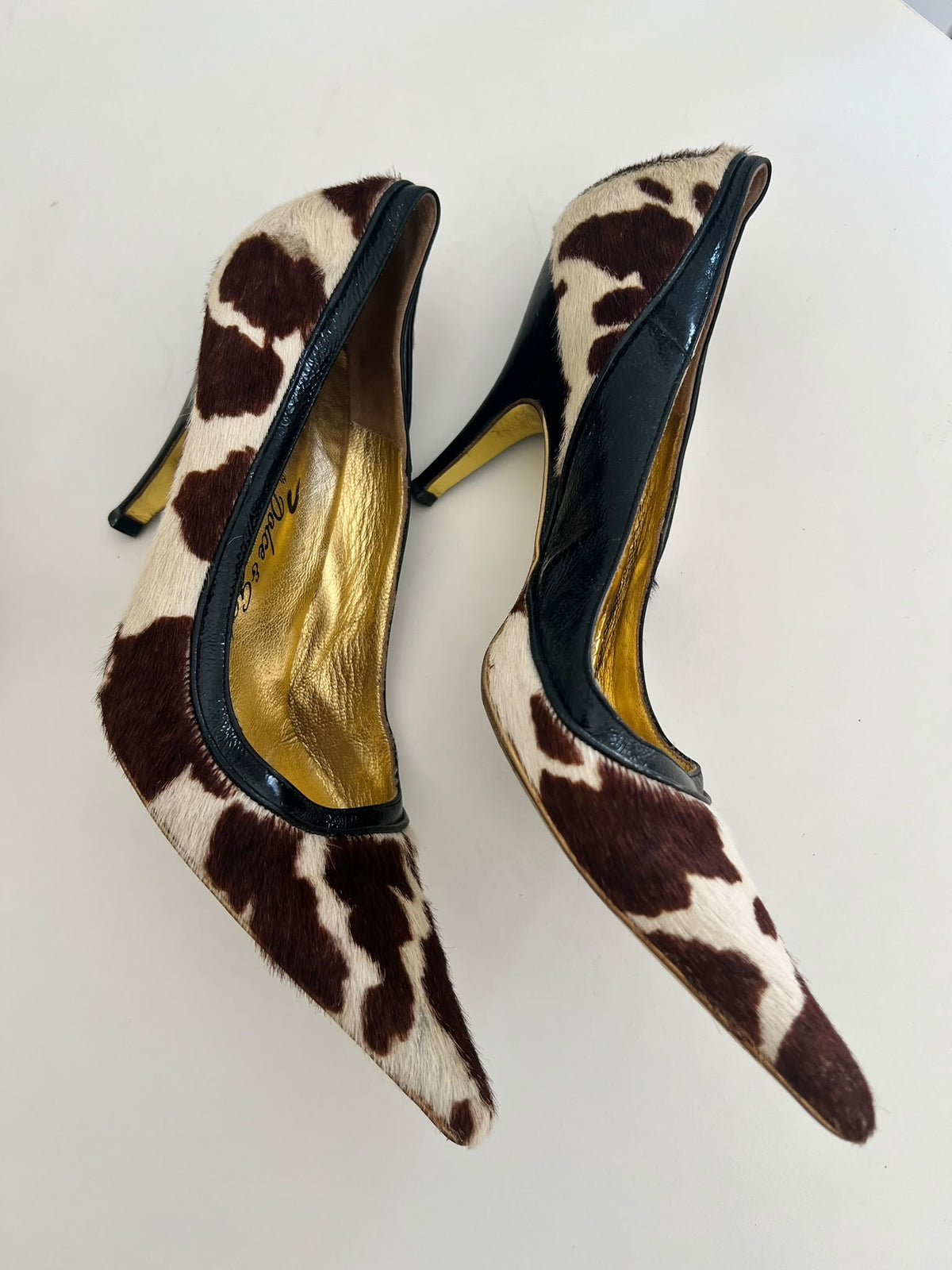 D&G cow printed ponyhair pumps EU40