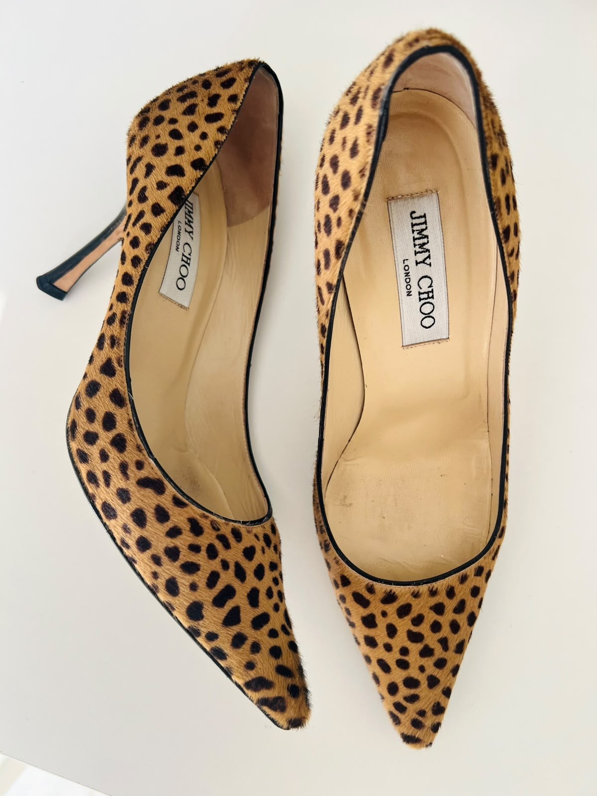 Jimmy Choo leopard print ponyhair heels EU38