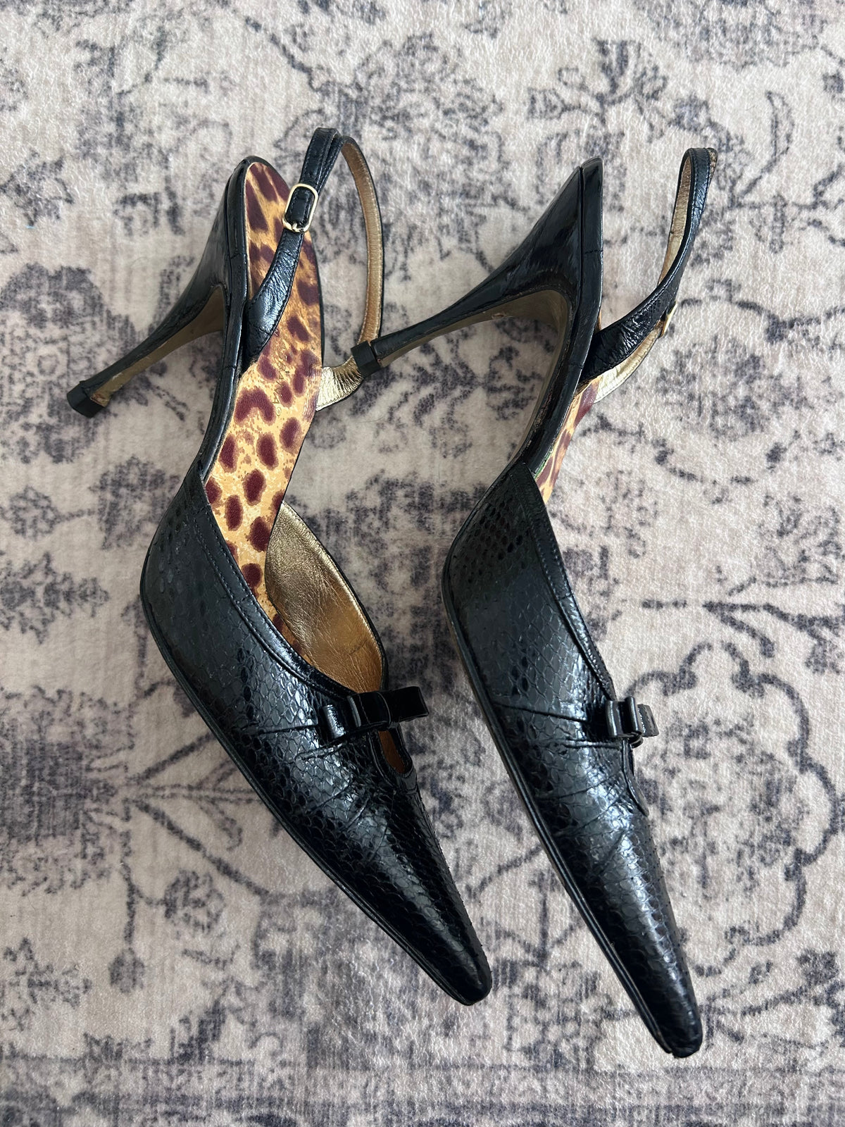 D&G black phyton slingback EU40.5