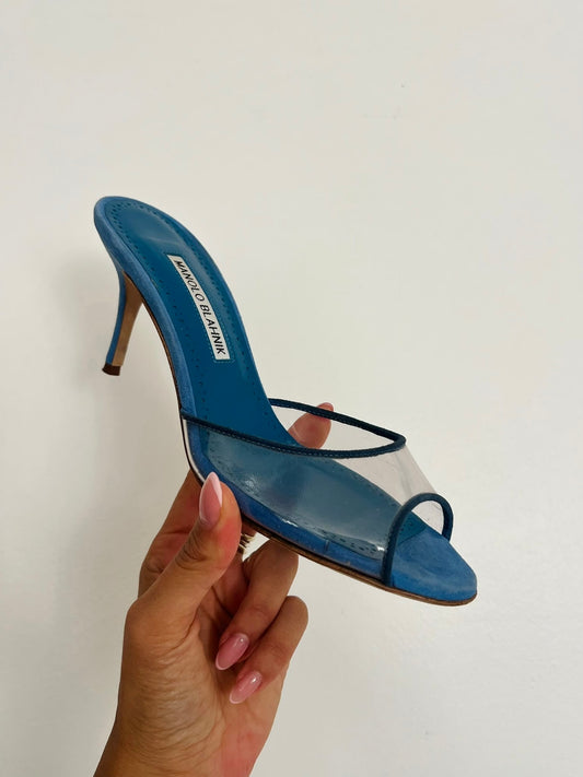Manolo Blahnik suede mules EU37
