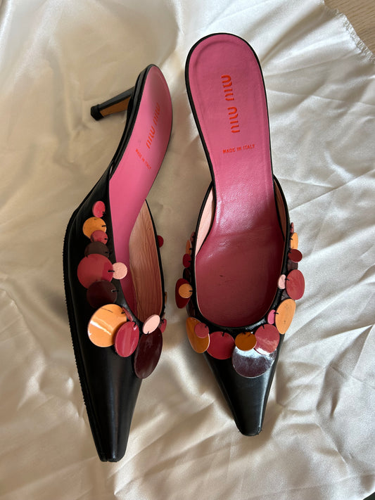 MiuMiu leather mules EU38.5