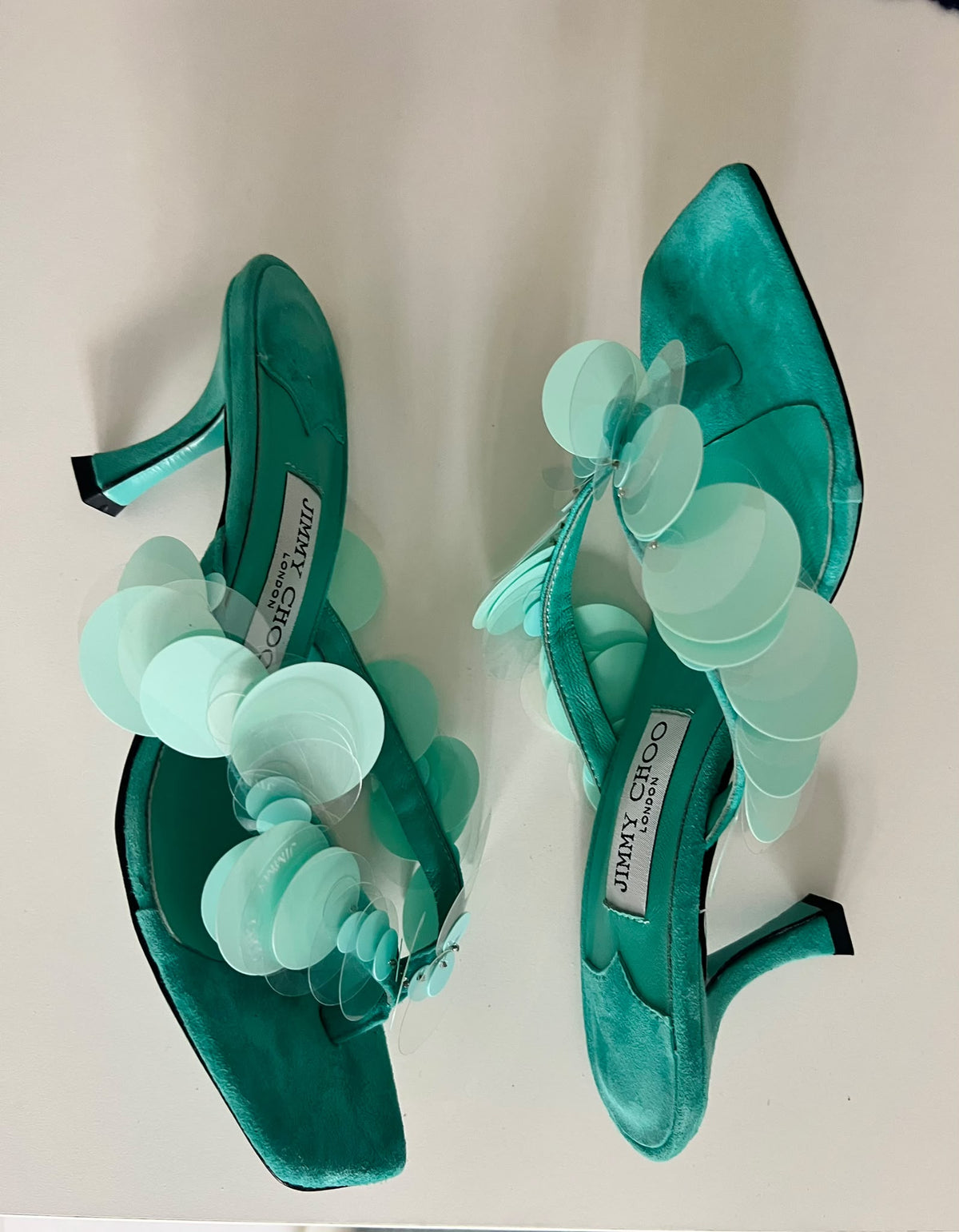Jimmy Choo mermaid sequins thong EU38